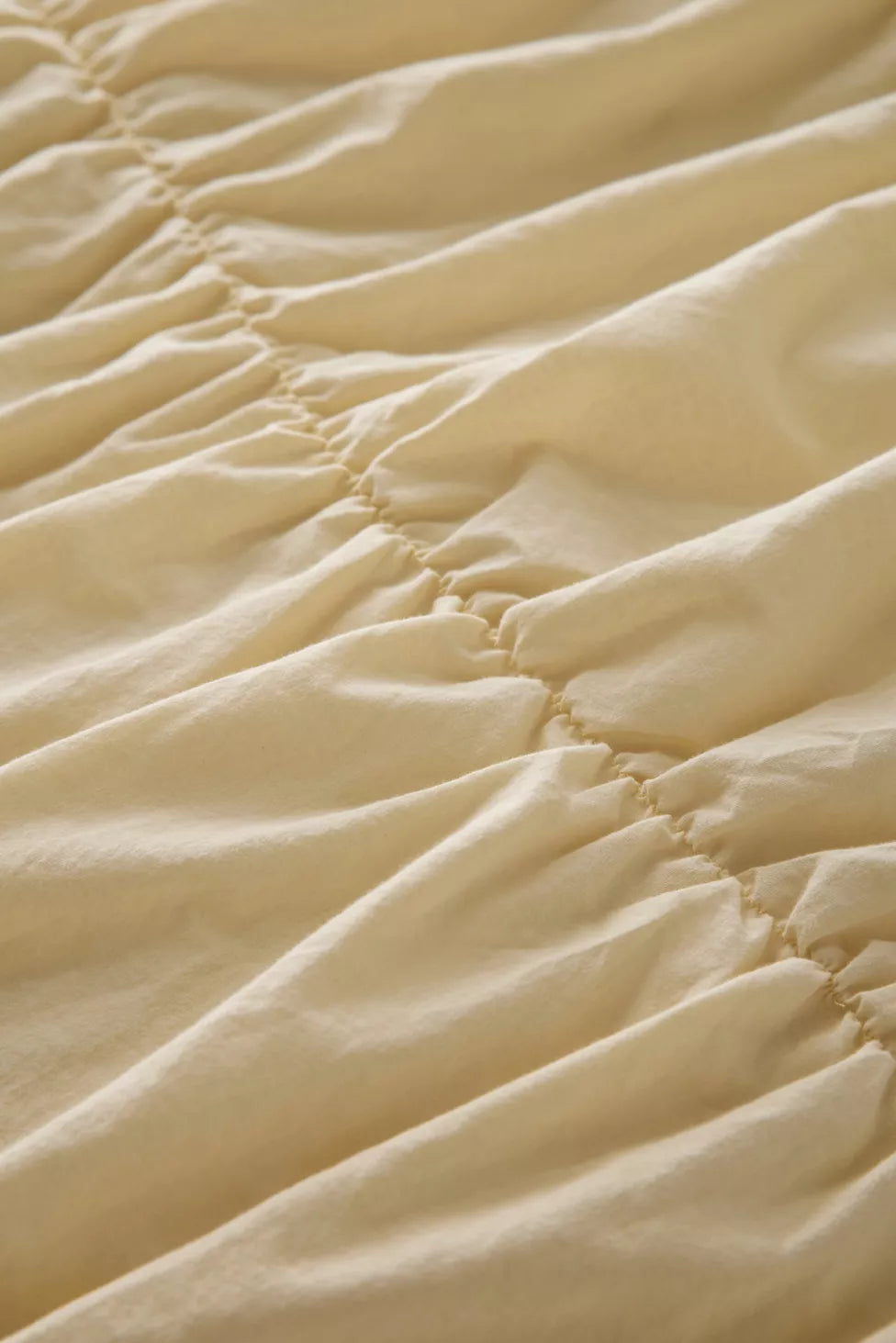 Lull Ruched Duvet Cover Set | Textured Cotton Bedding | Parchment-6