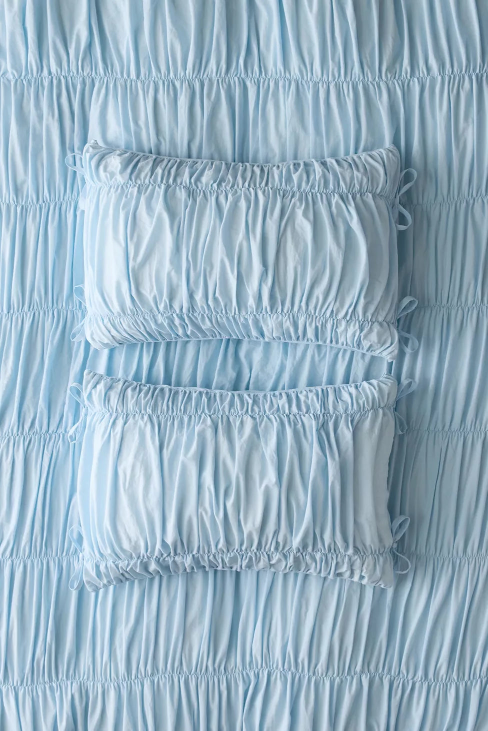 Lull Ruched Duvet Cover Set | Textured Cotton Bedding | Glacier Post-11