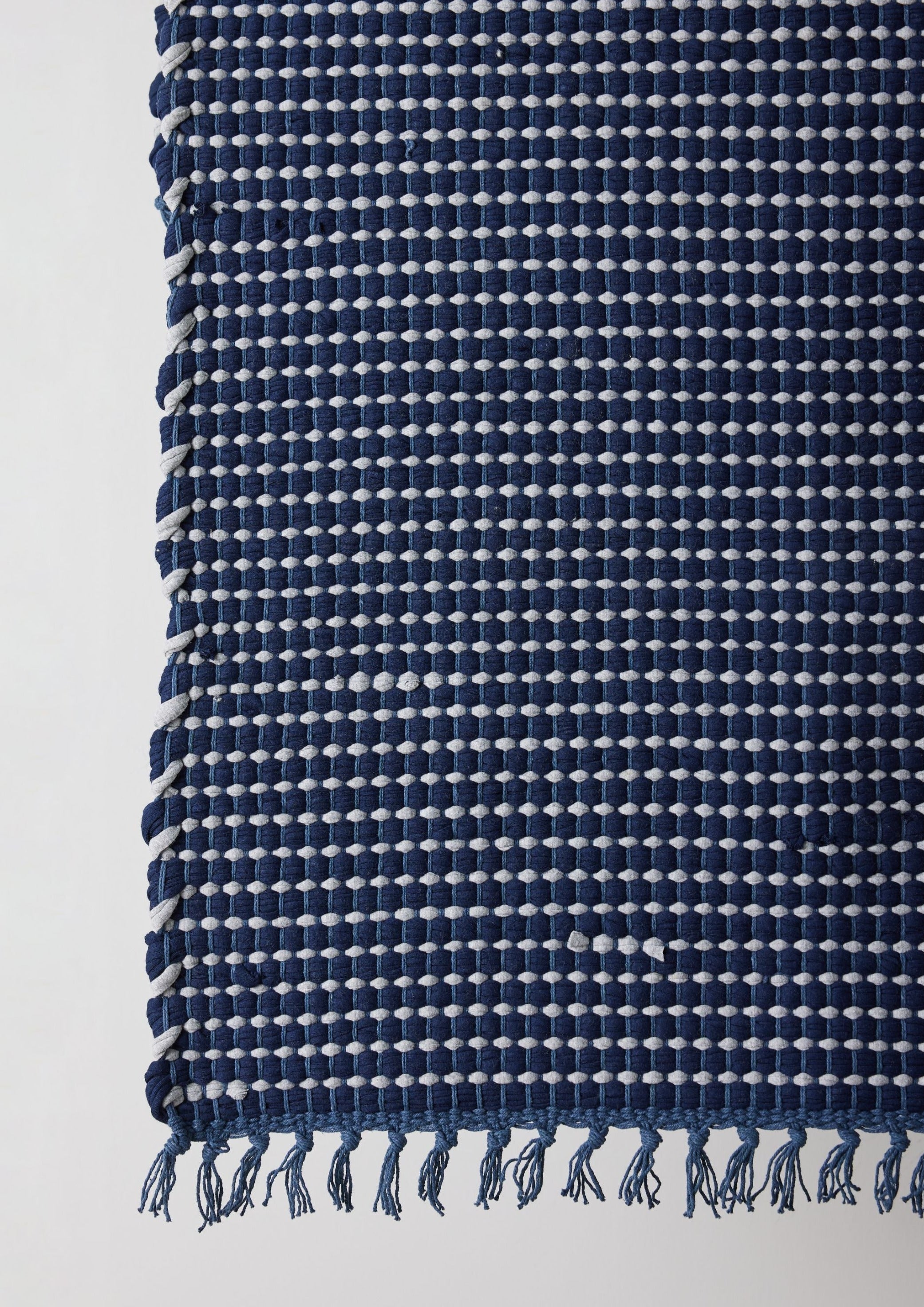 Riverweave Navy Blue Hand-Loomed Cotton Mat-3