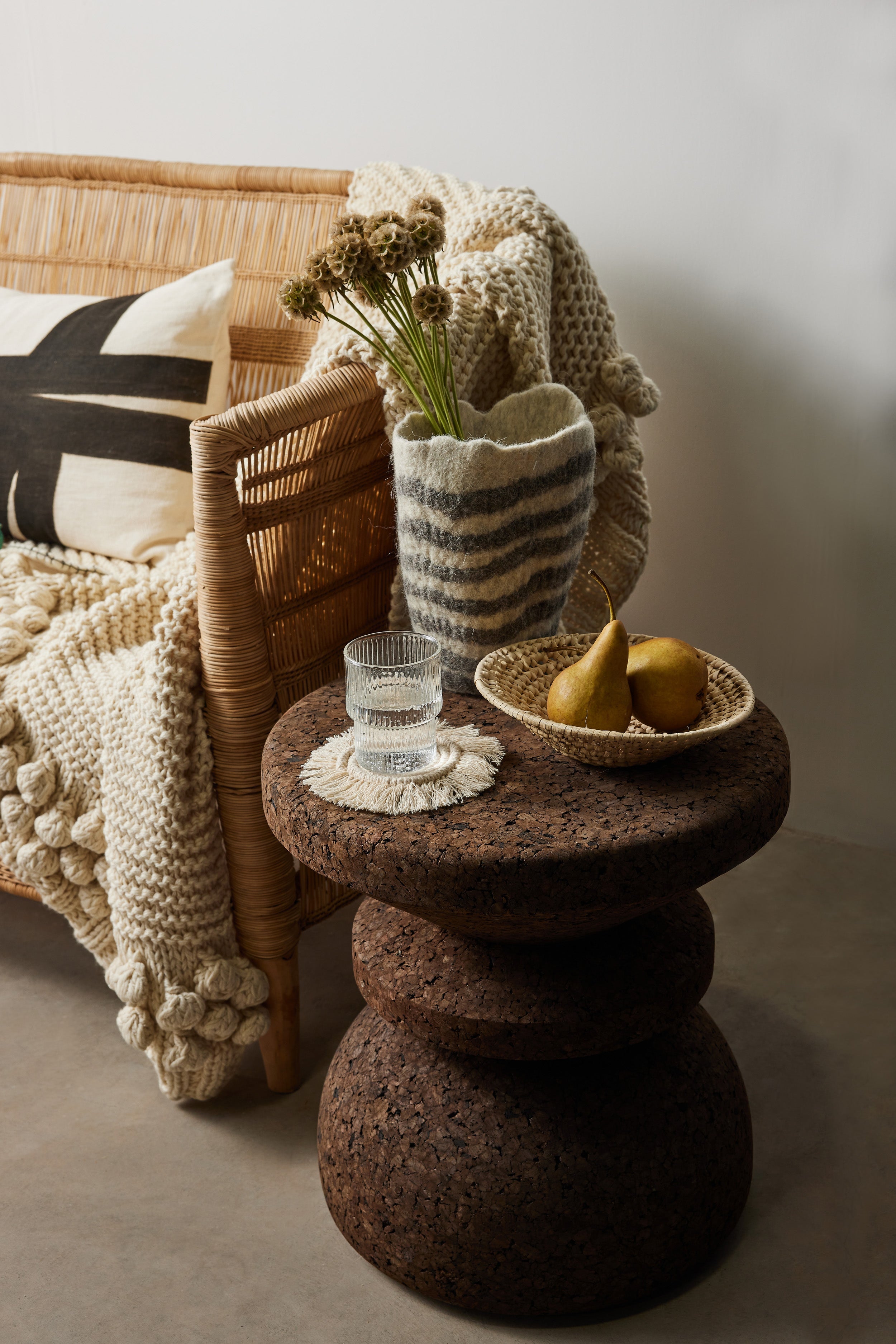 Hand-Felted Woven Wool Table Vase-2