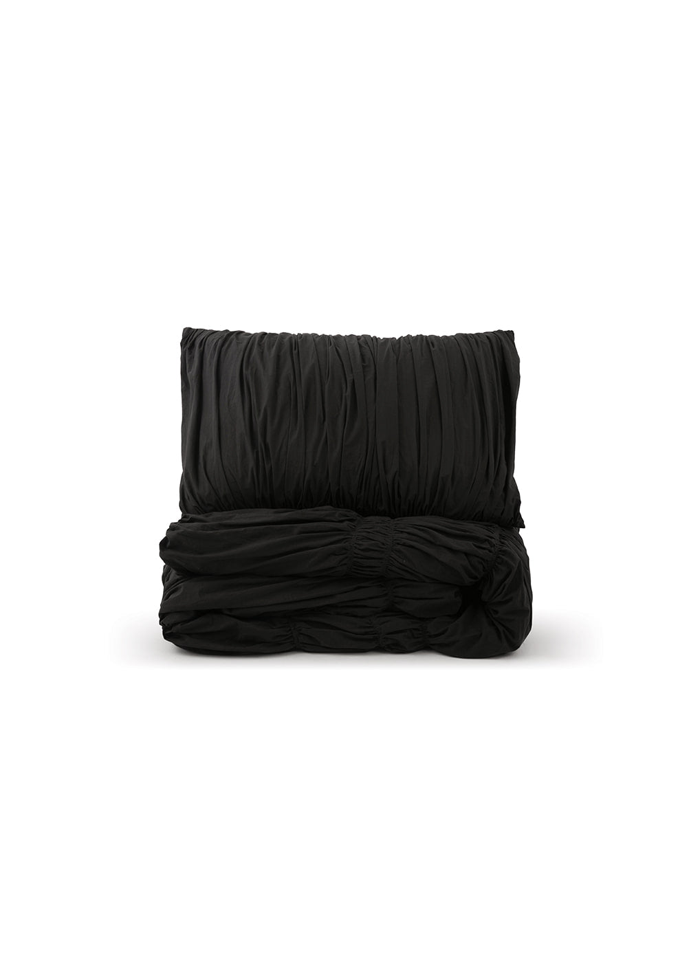 Lull Ruched Duvet Cover Set | Textured Cotton Bedding | Midnight Ink-5