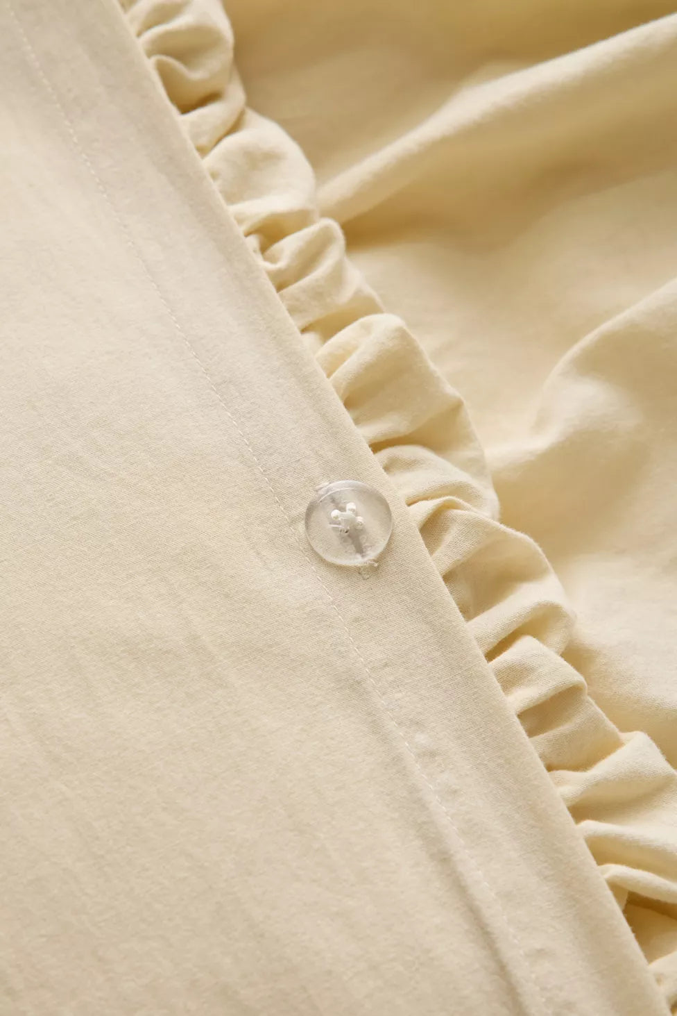 Lull Ruched Duvet Cover Set | Textured Cotton Bedding | Parchment-8