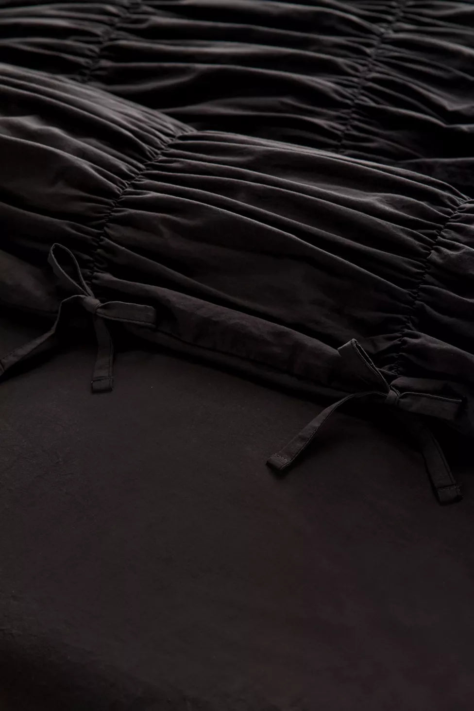 Lull Ruched Duvet Cover Set | Textured Cotton Bedding | Midnight Ink-8