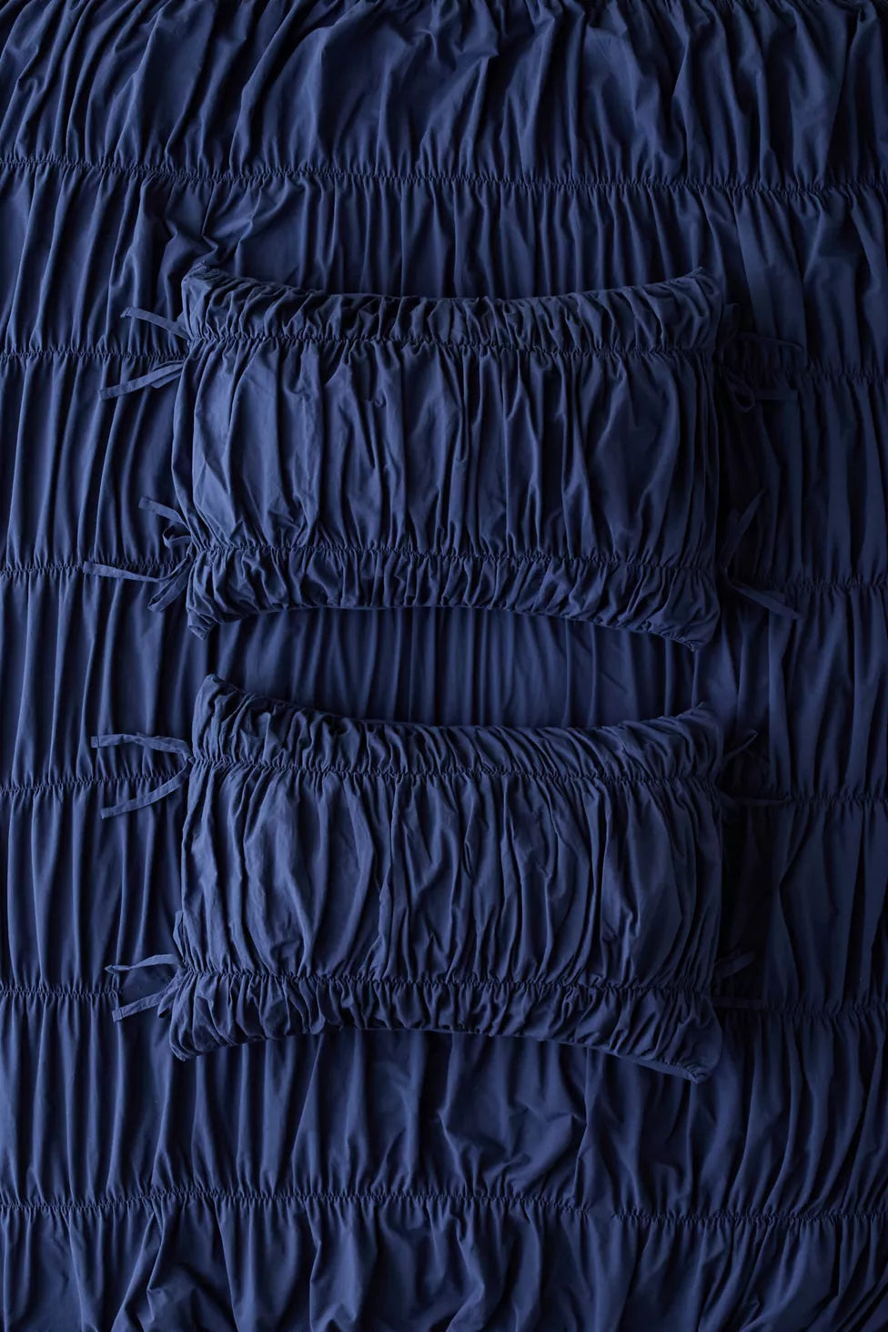 Lull Ruched Duvet Cover Set | Textured Cotton Bedding | Fountain Blue-6