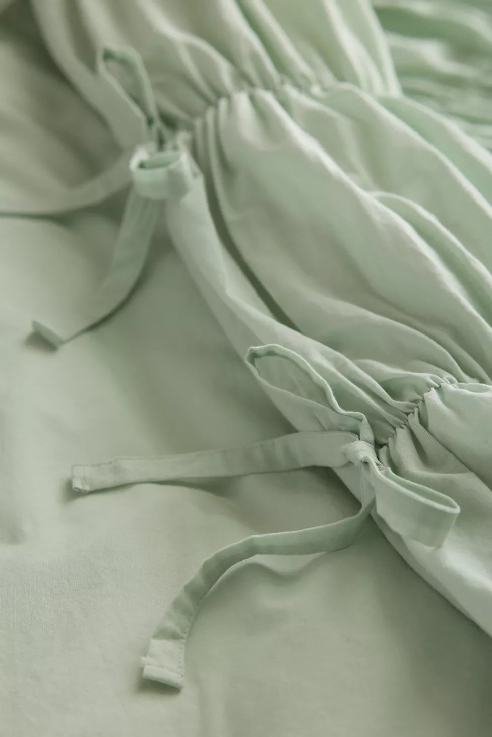 Lull Ruched Duvet Cover Set | Textured Cotton Bedding | Pressed Leaf-9
