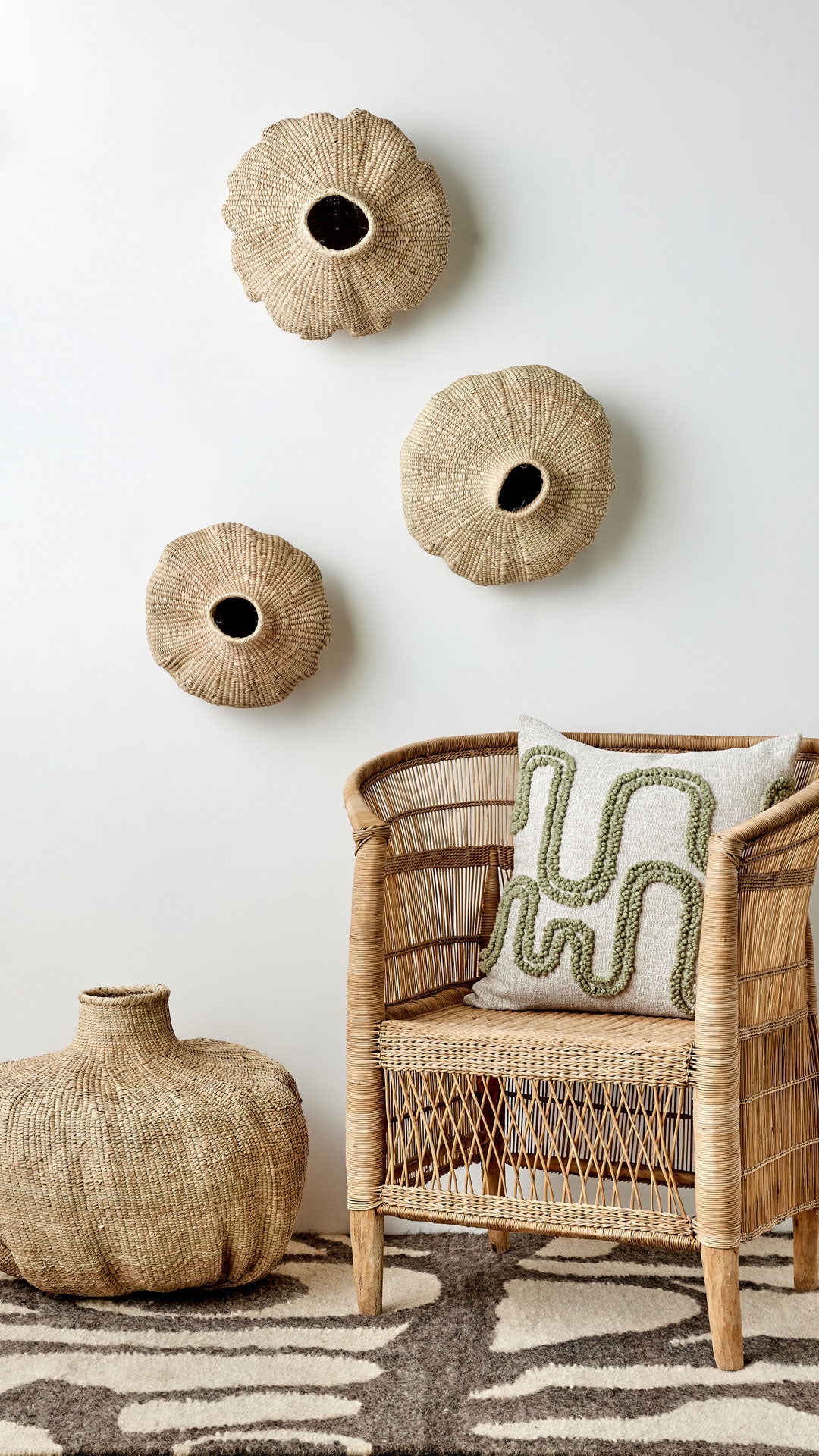 Ilala Garlic Gourd Handwoven African Basket-6