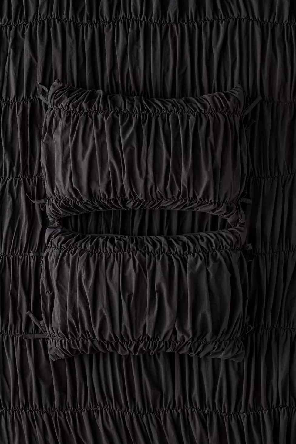 Lull Ruched Duvet Cover Set | Textured Cotton Bedding | Midnight Ink-10