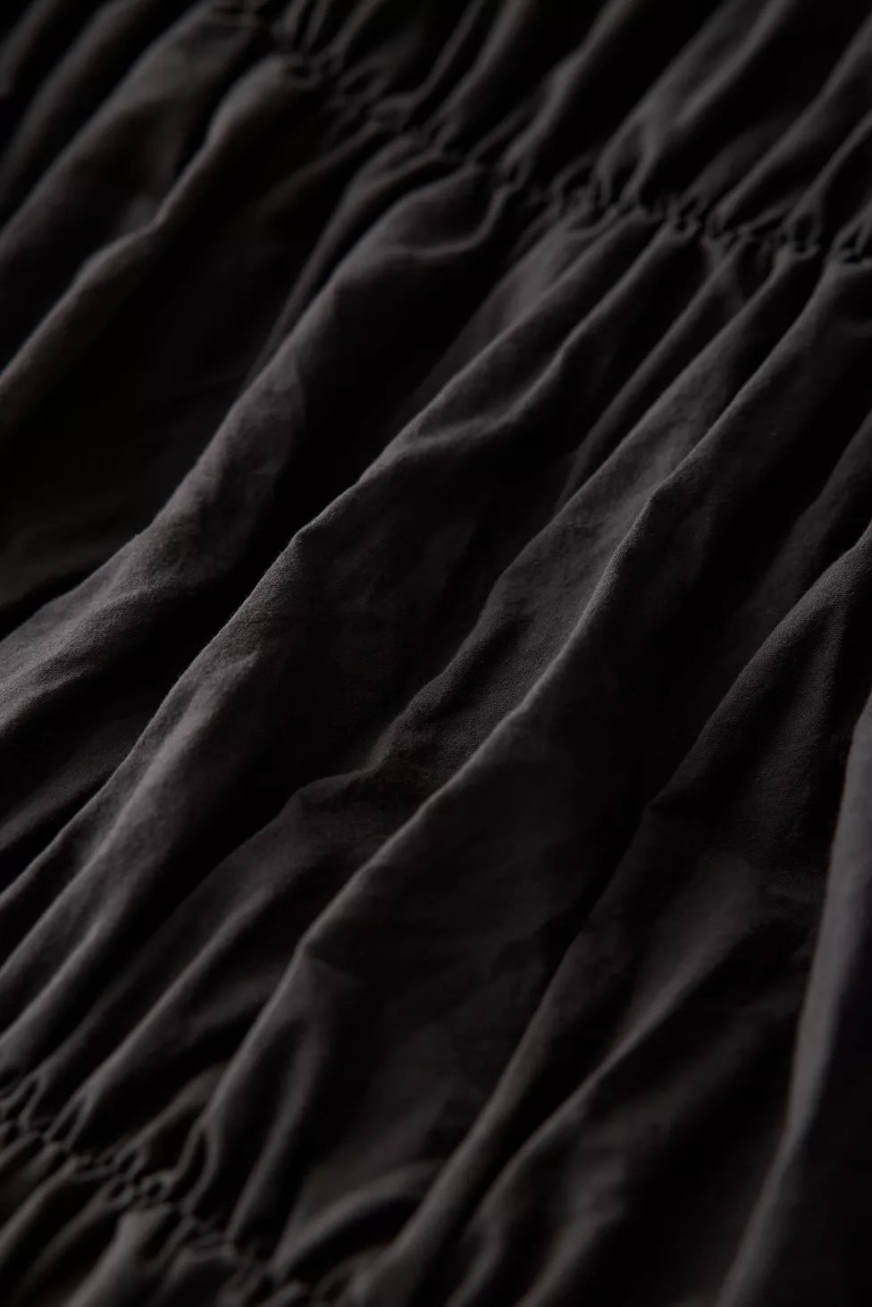Lull Ruched Duvet Cover Set | Textured Cotton Bedding | Midnight Ink-7