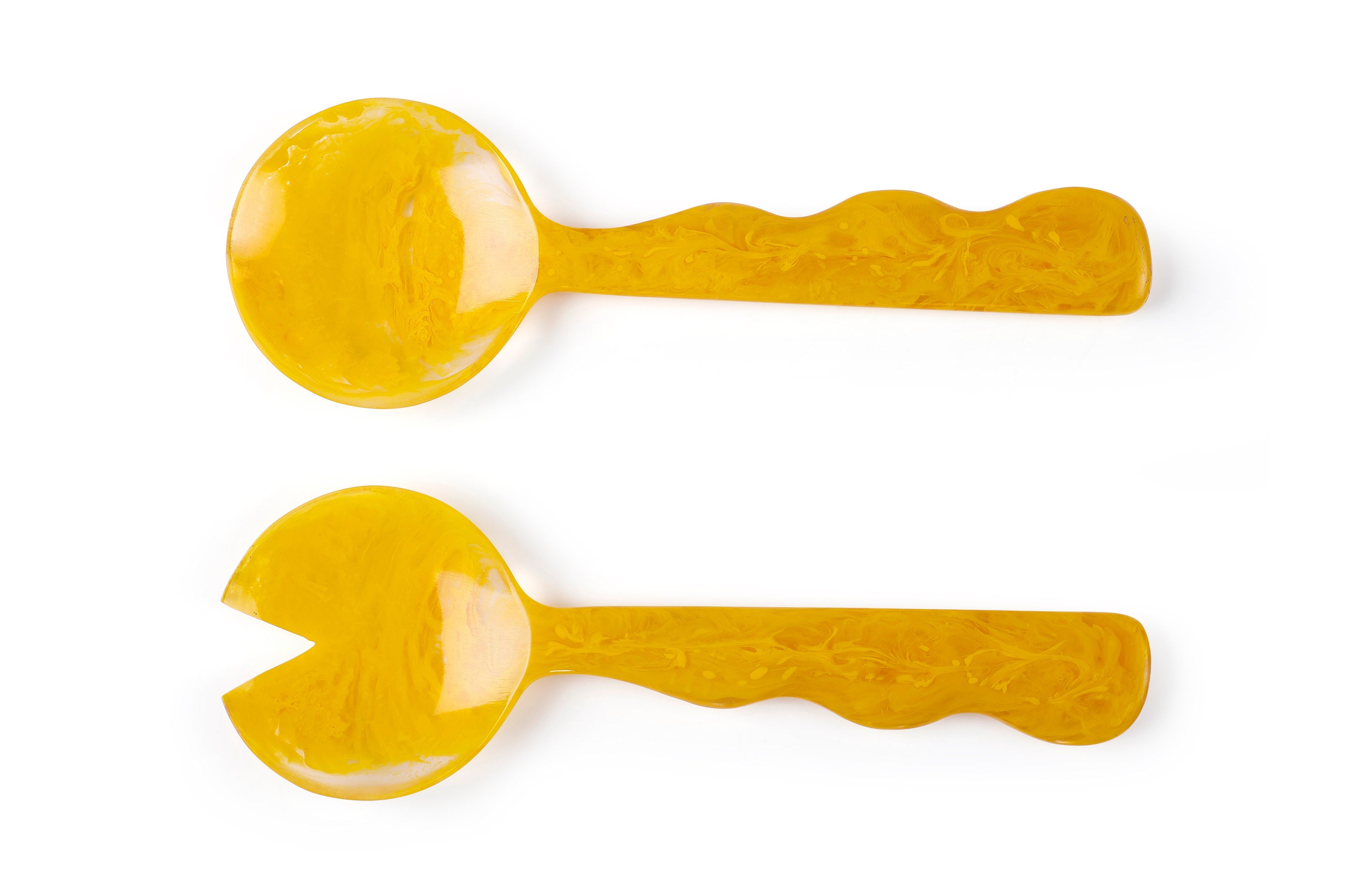 Resin Salad Server- Mustard (Set of 2), 12.40 x 3.93 Inches-2