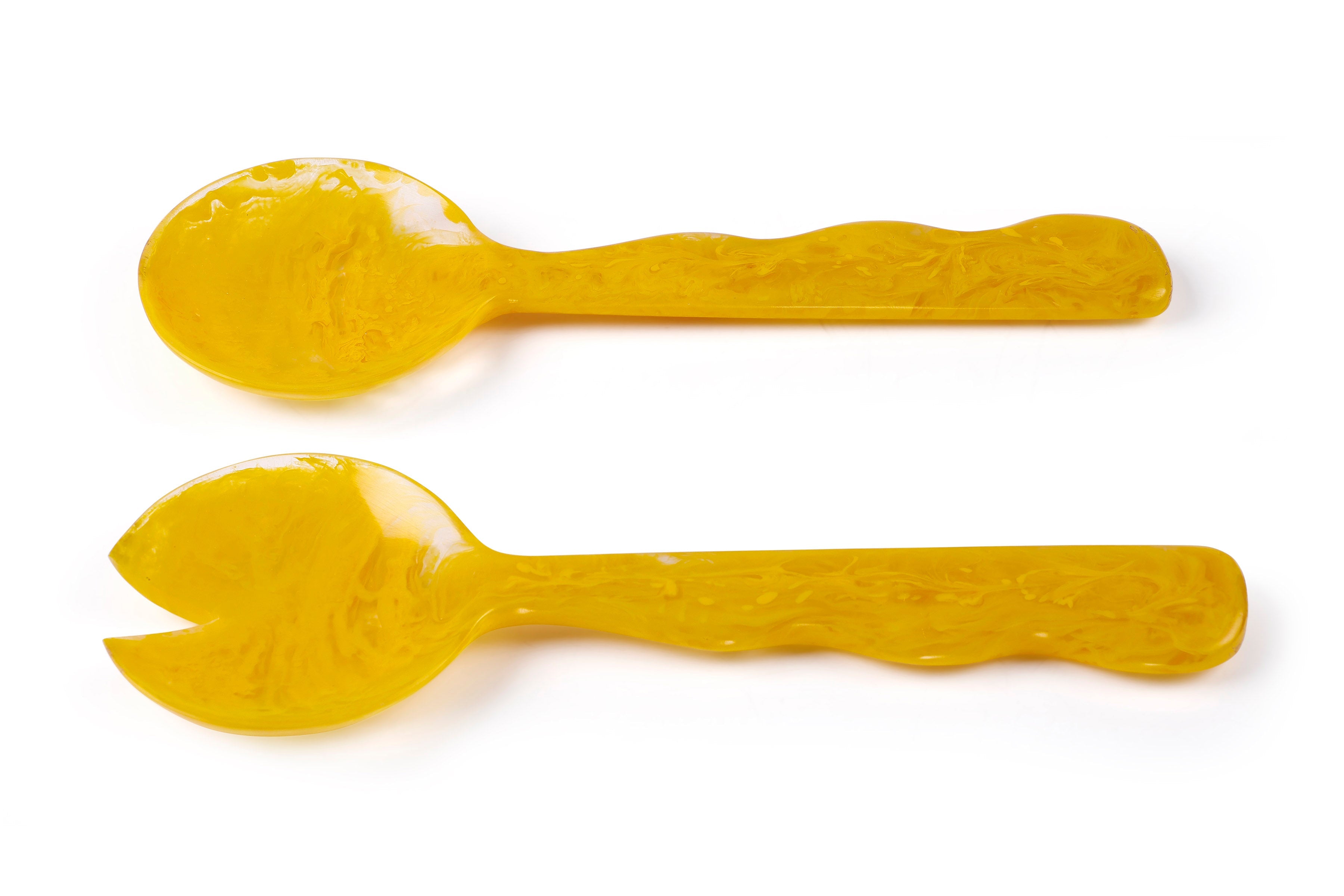Resin Salad Server- Mustard (Set of 2), 12.40 x 3.93 Inches-3