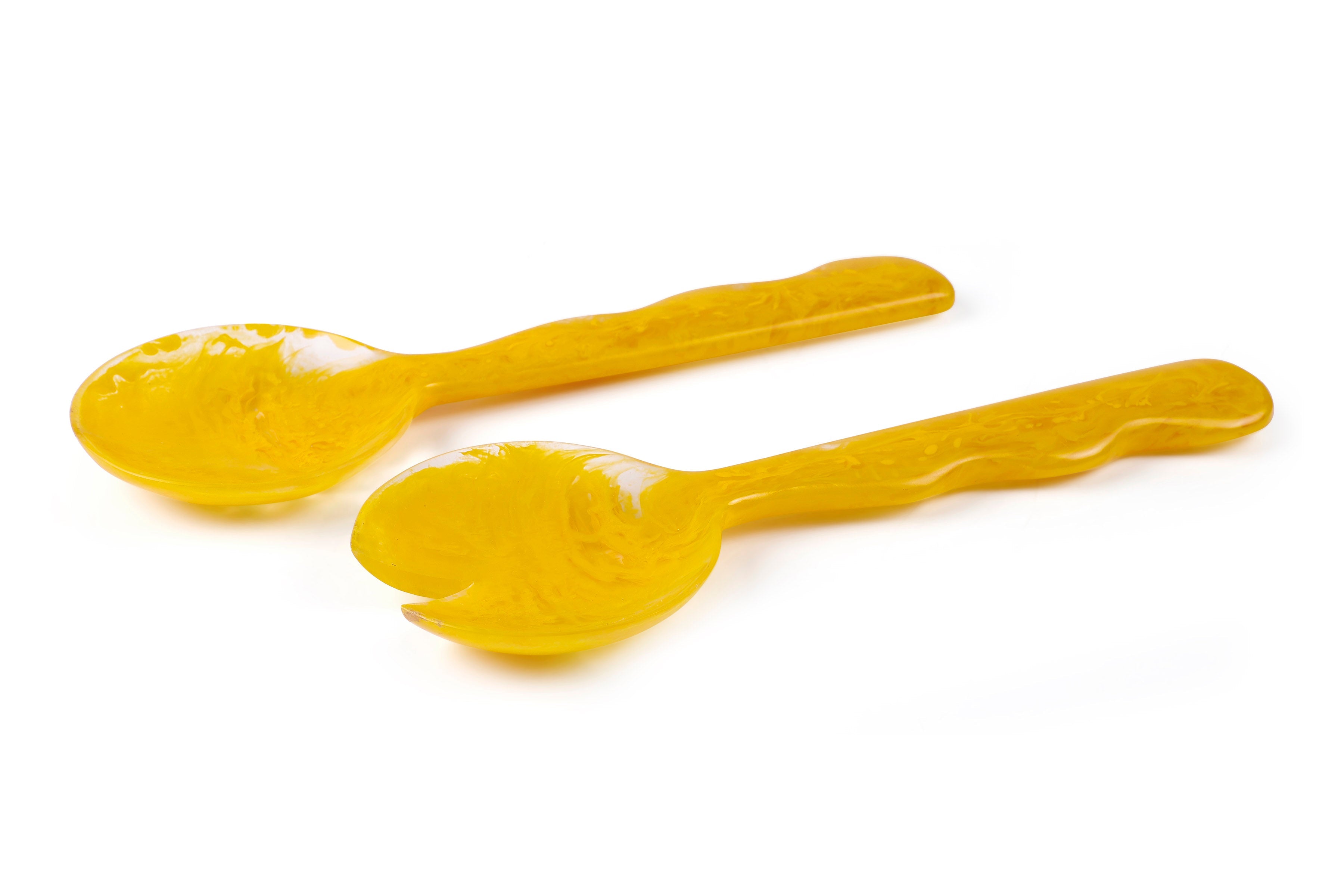 Resin Salad Server- Mustard (Set of 2), 12.40 x 3.93 Inches-4