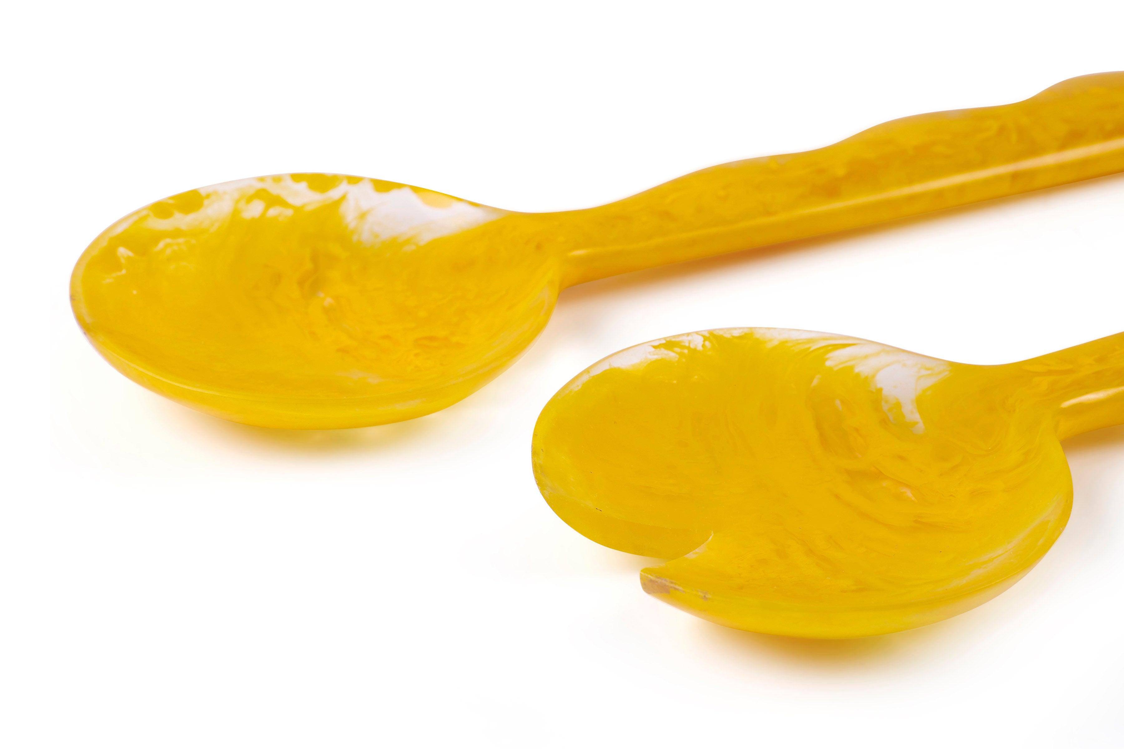 Resin Salad Server- Mustard (Set of 2), 12.40 x 3.93 Inches-5