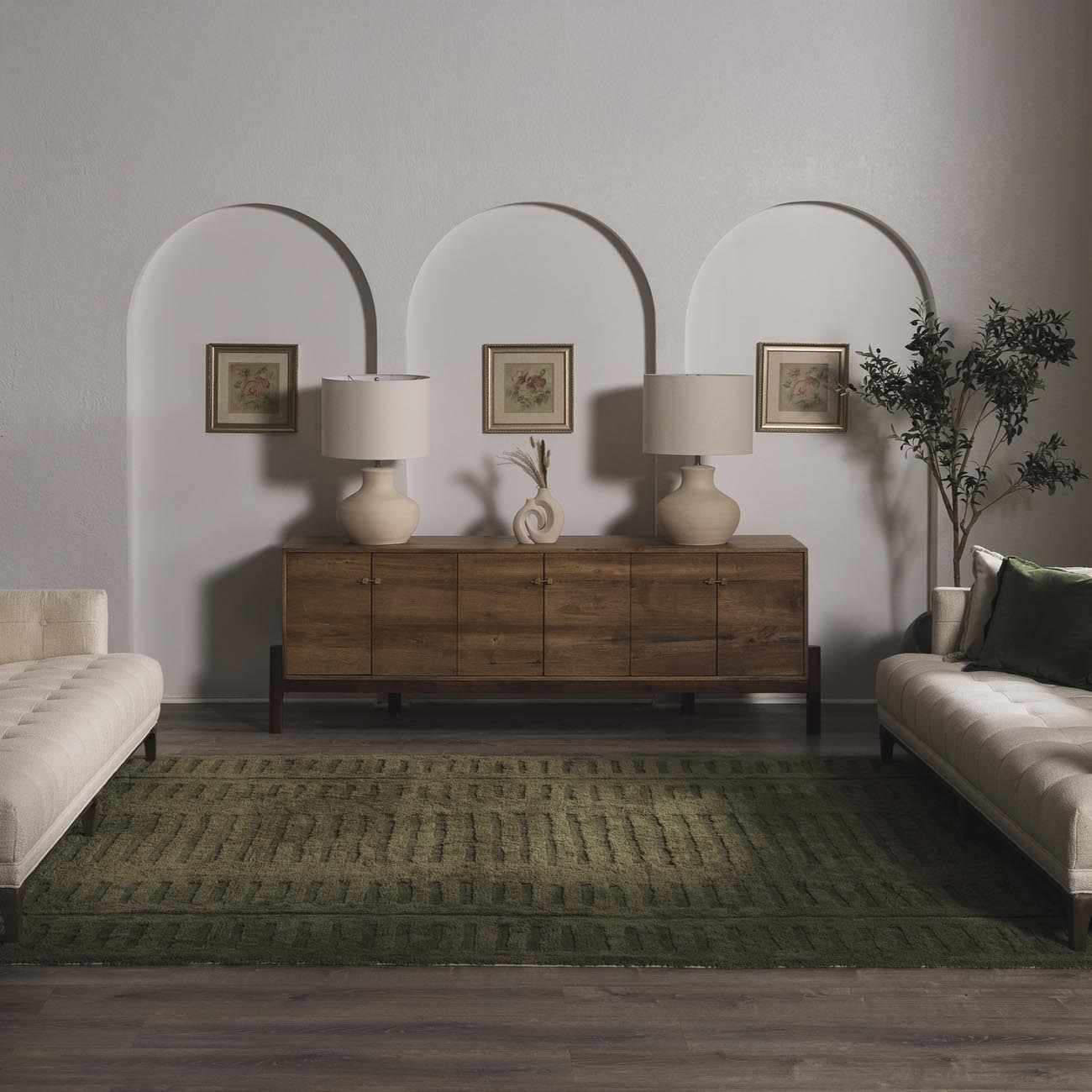 Washable Wool Rug - Green-4