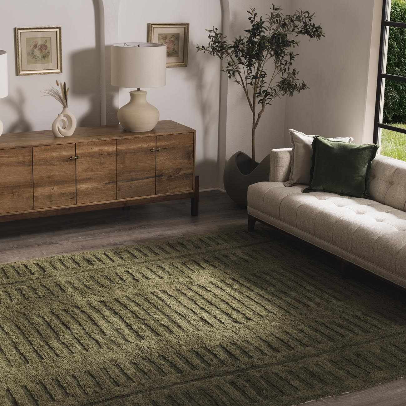 Washable Wool Rug - Green-2
