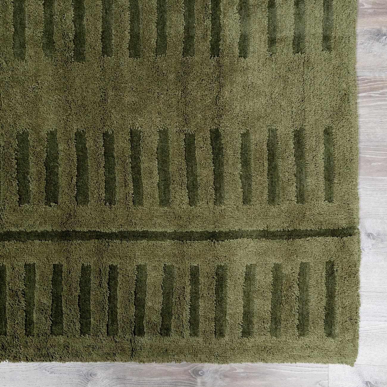 Washable Wool Rug - Green-8