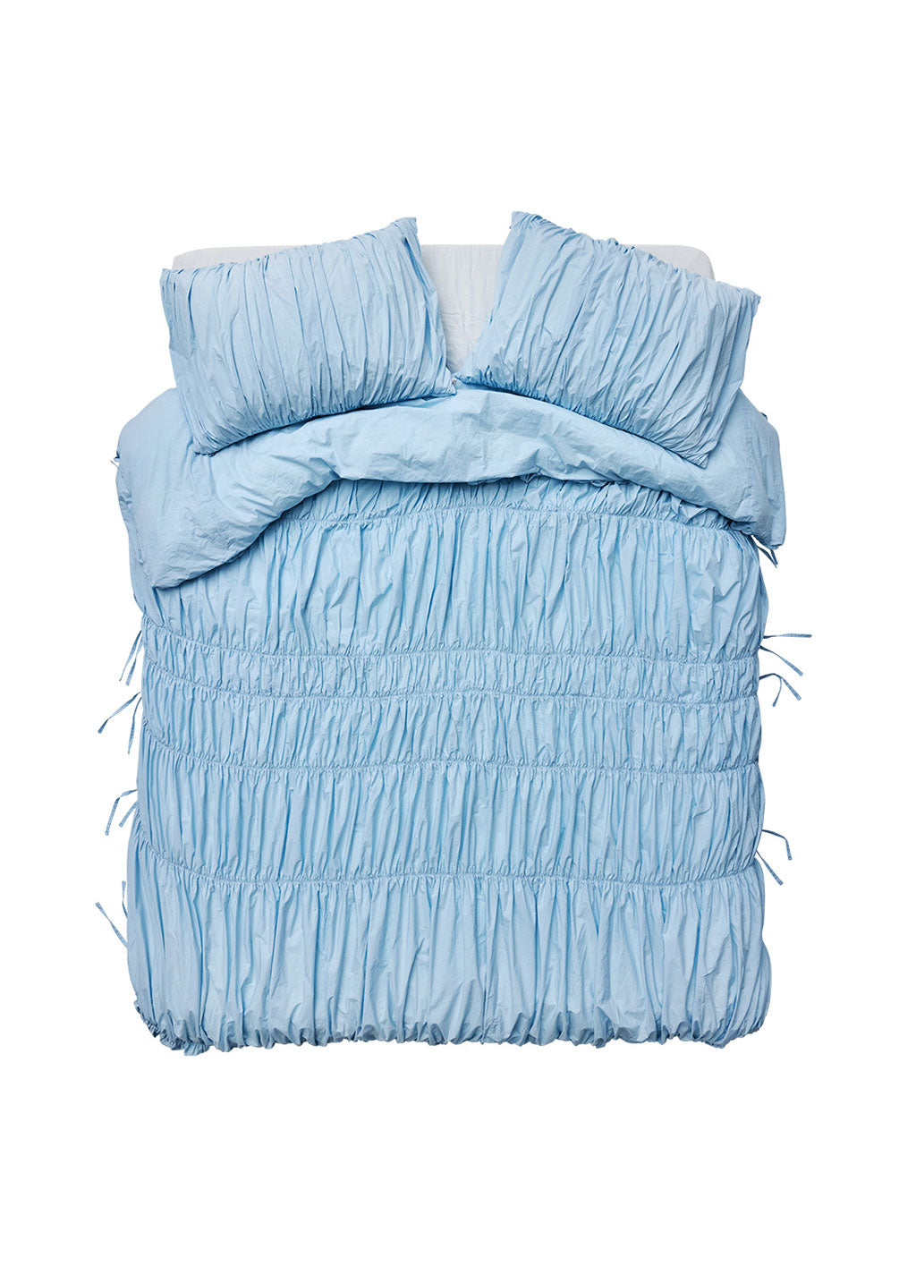 Lull Ruched Duvet Cover Set | Textured Cotton Bedding | Glacier Post