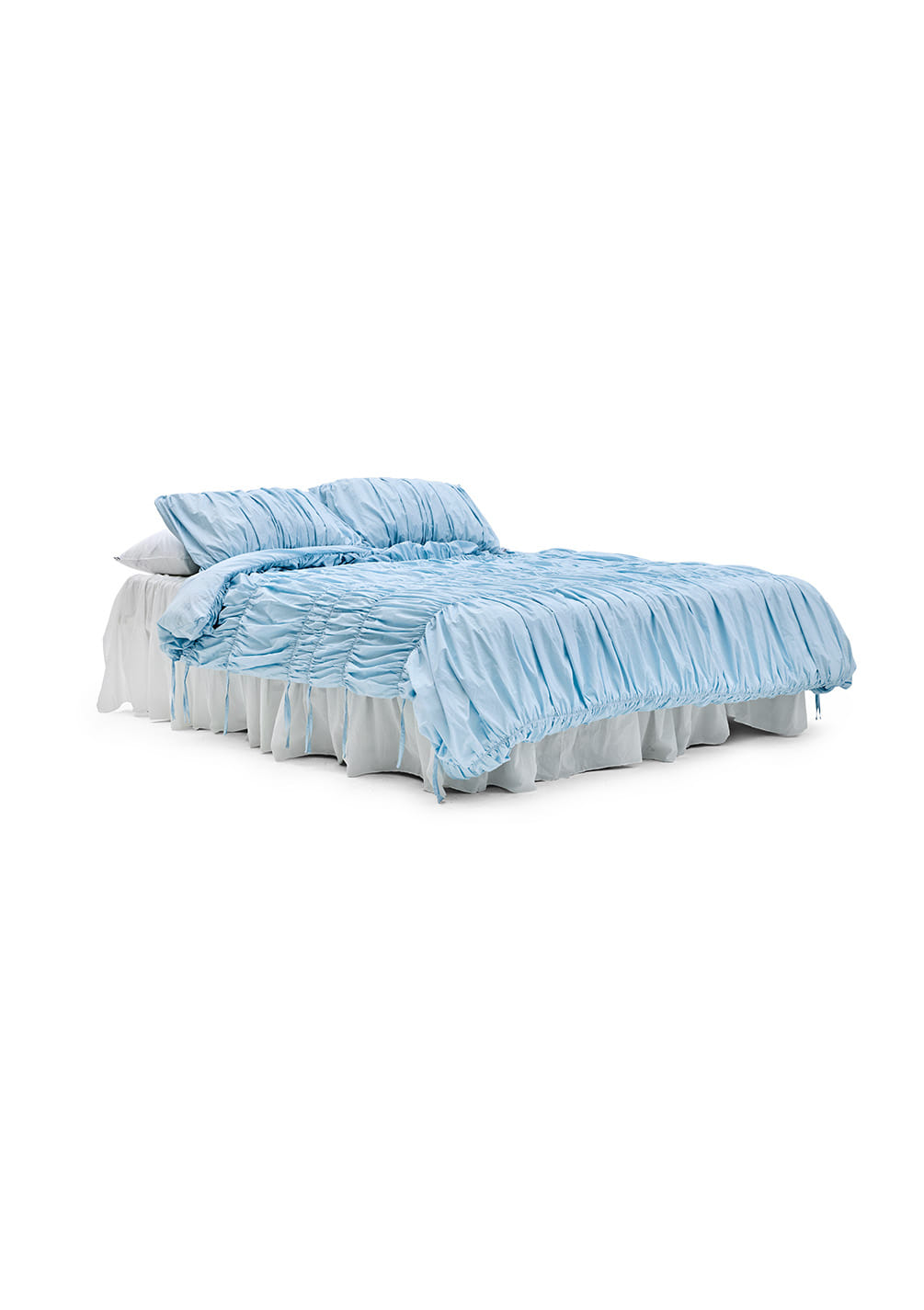 Lull Ruched Duvet Cover Set | Textured Cotton Bedding | Glacier Post-2