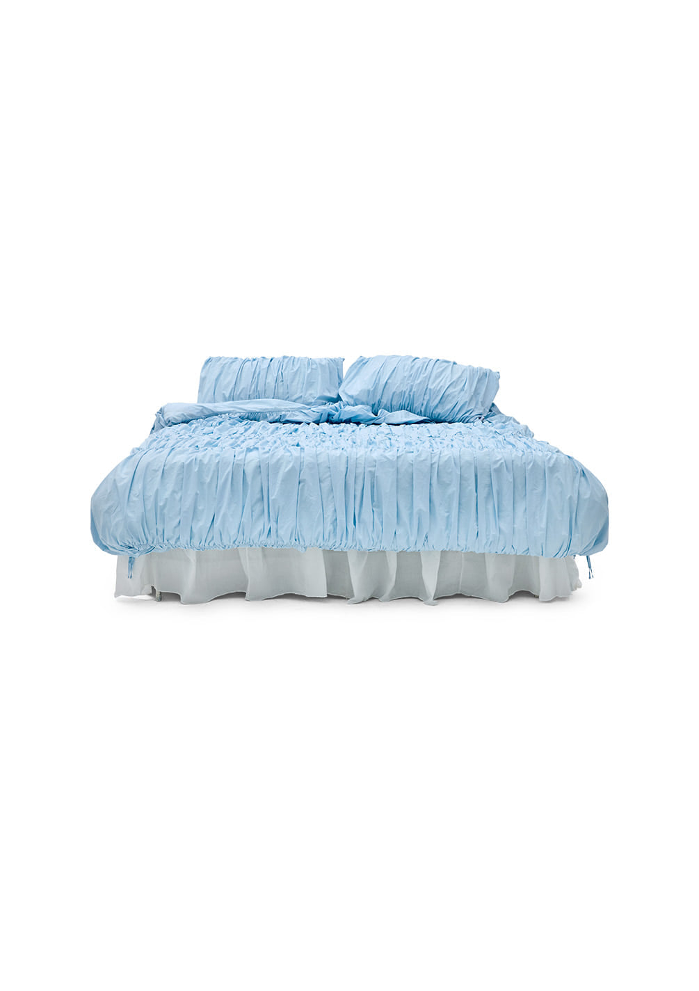 Lull Ruched Duvet Cover Set | Textured Cotton Bedding | Glacier Post-3