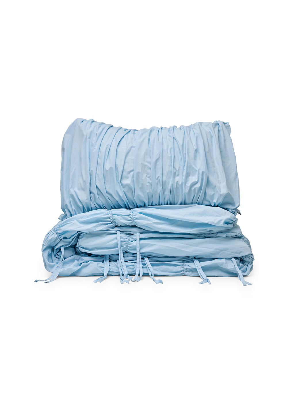 Lull Ruched Duvet Cover Set | Textured Cotton Bedding | Glacier Post-4
