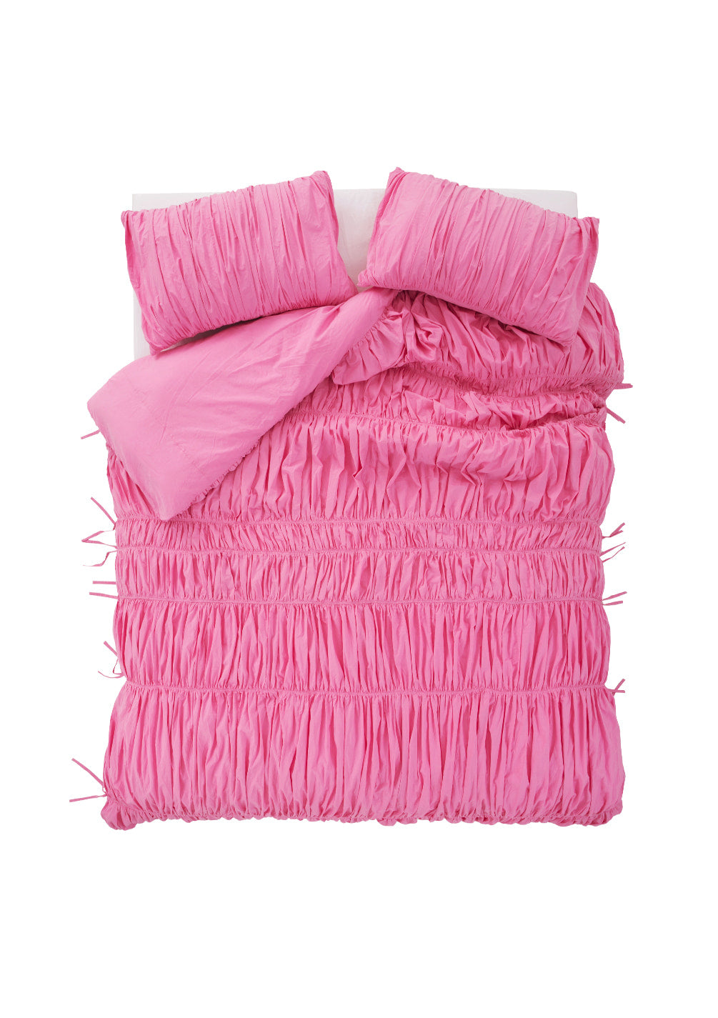 Lull Ruched Duvet Cover Set | Textured Cotton Bedding | Candy Seal
