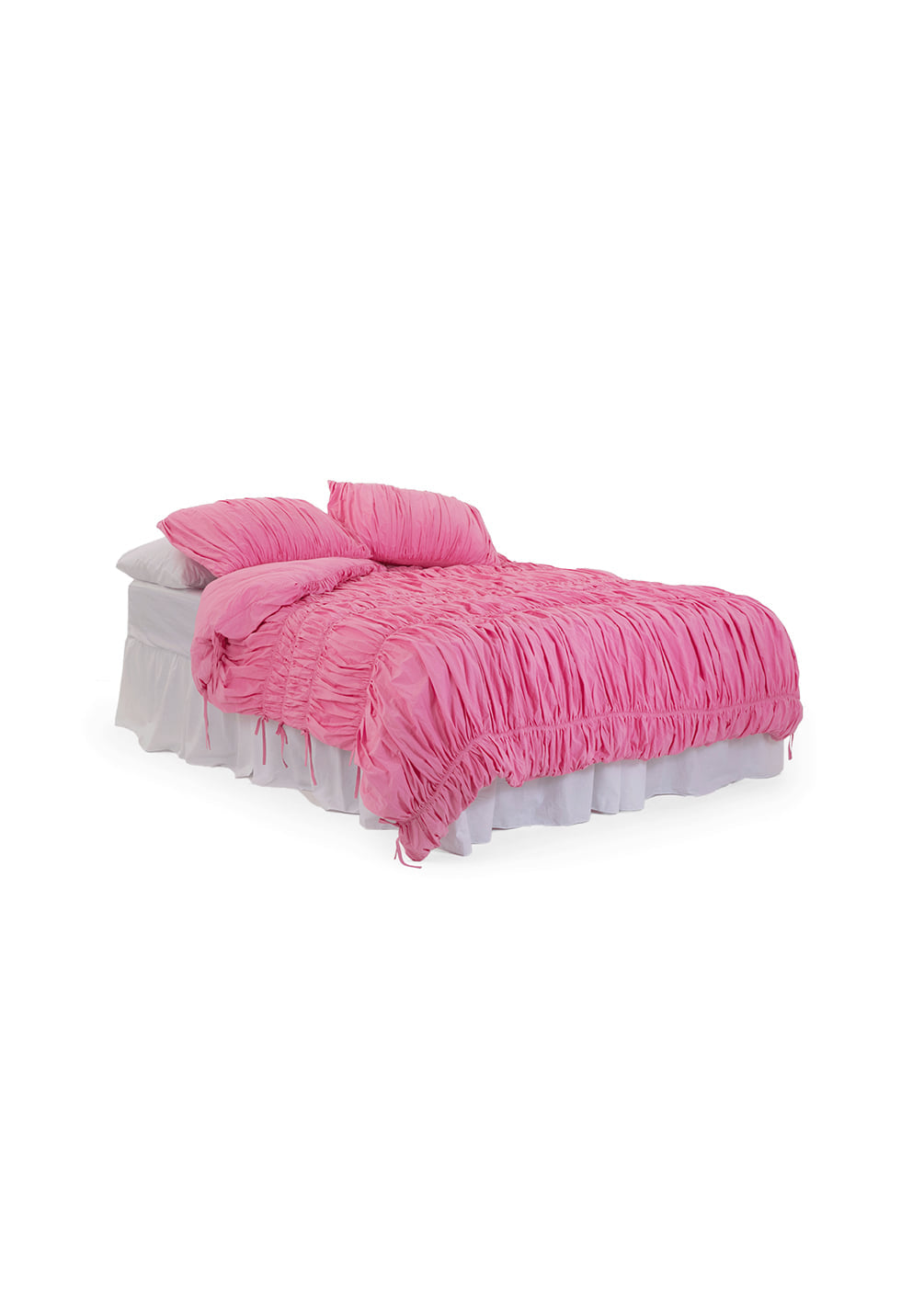 Lull Ruched Duvet Cover Set | Textured Cotton Bedding | Candy Seal-2