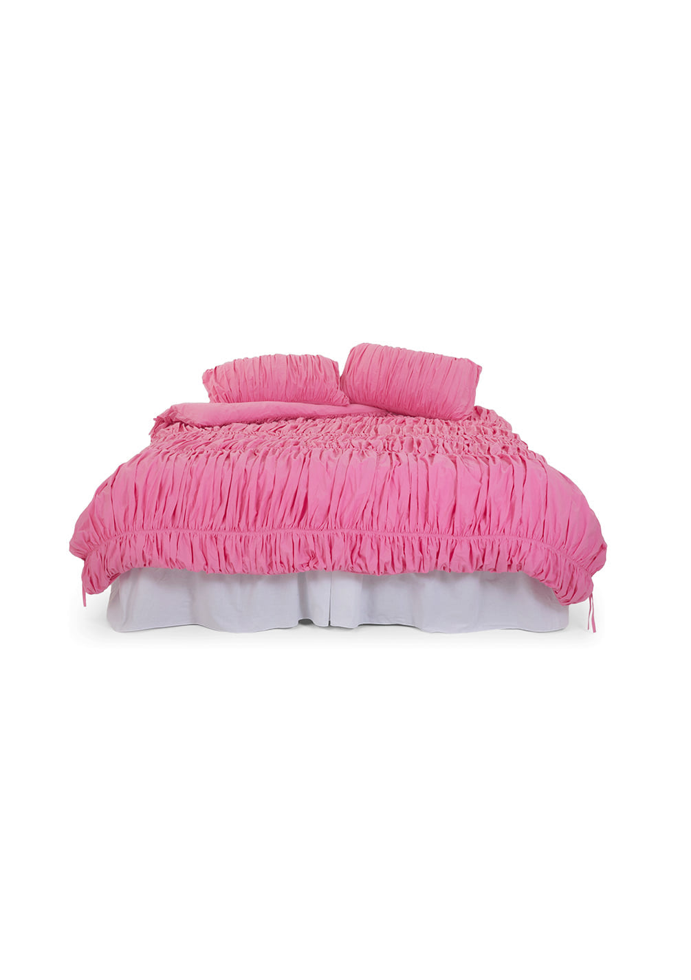 Lull Ruched Duvet Cover Set | Textured Cotton Bedding | Candy Seal-3