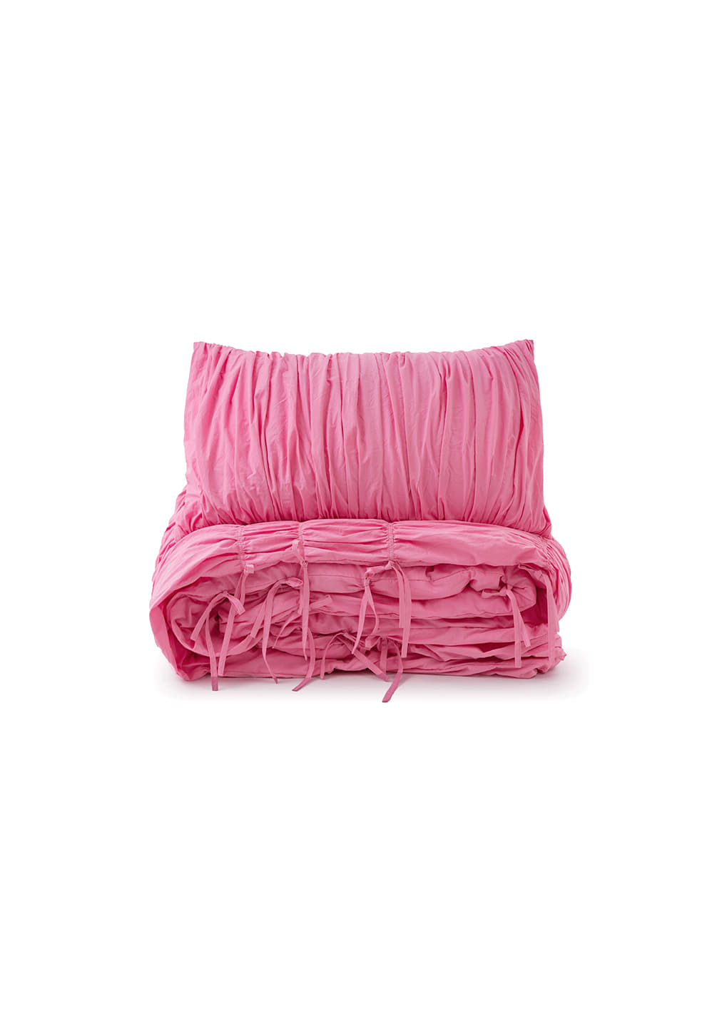 Lull Ruched Duvet Cover Set | Textured Cotton Bedding | Candy Seal-4