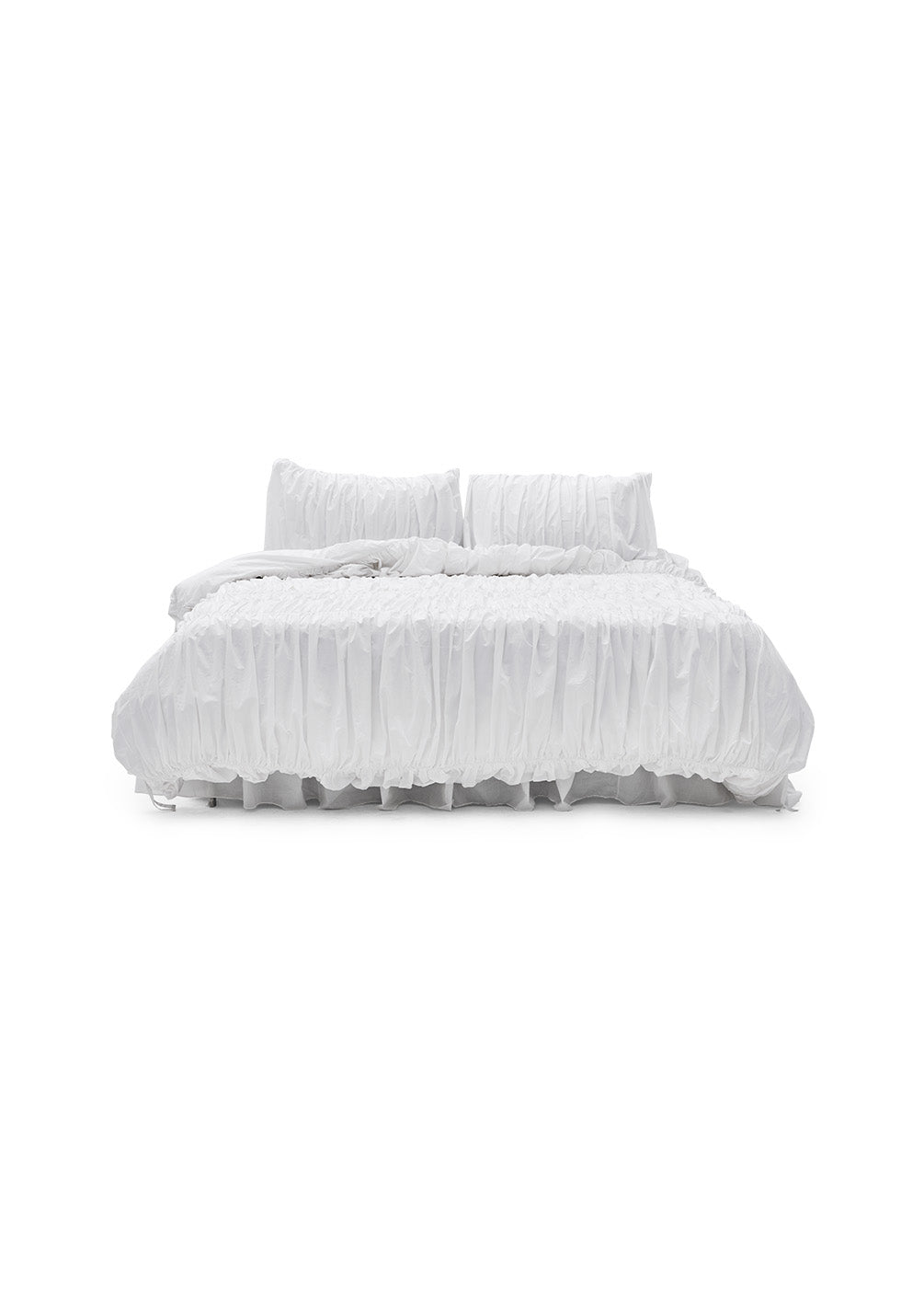 Lull Ruched Duvet Cover Set | Textured Cotton Bedding | Fresh Pleat-3