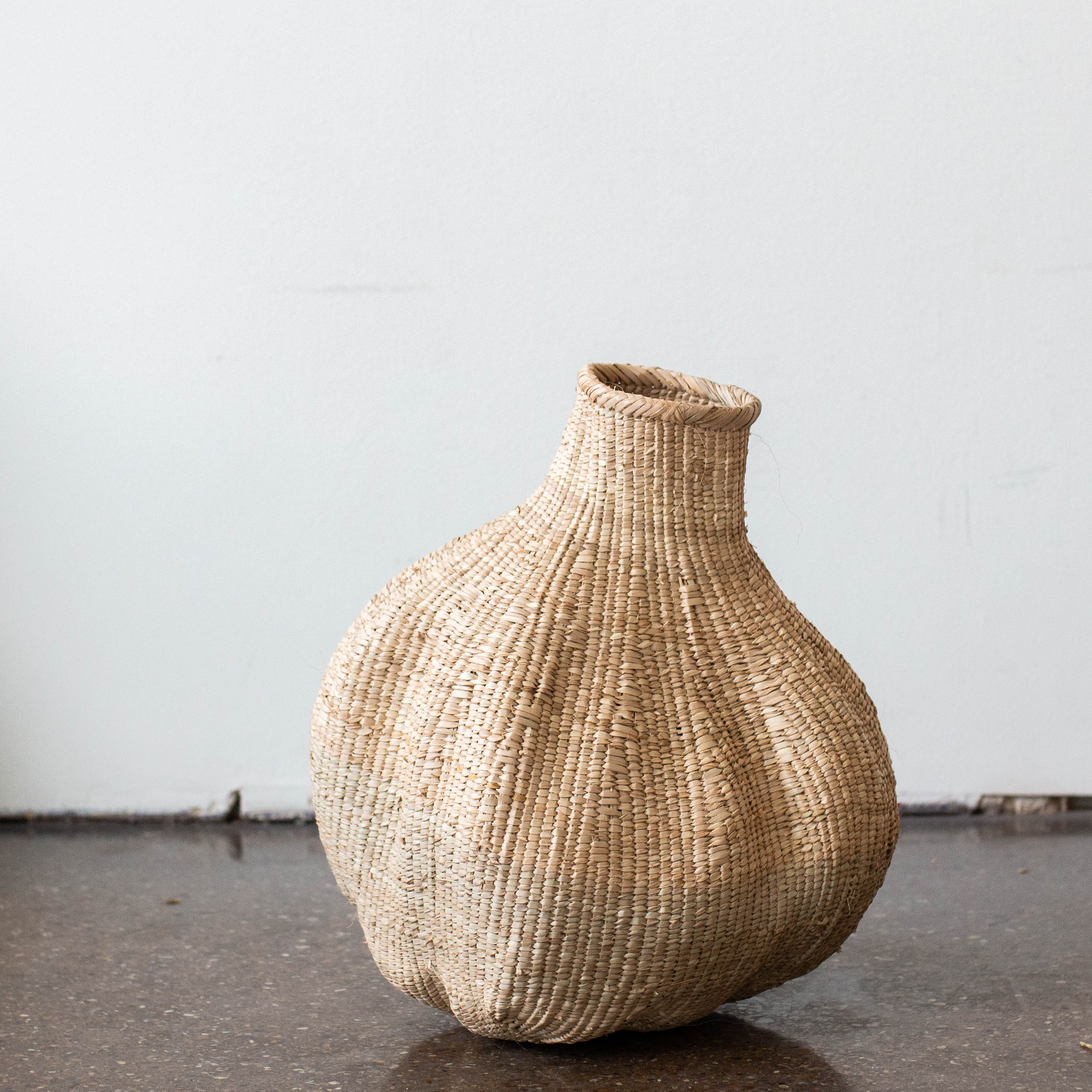 Ilala Garlic Gourd Handwoven African Basket-3