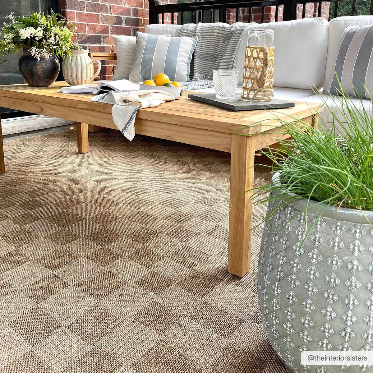 Kuval Checkered Brown Rug-3