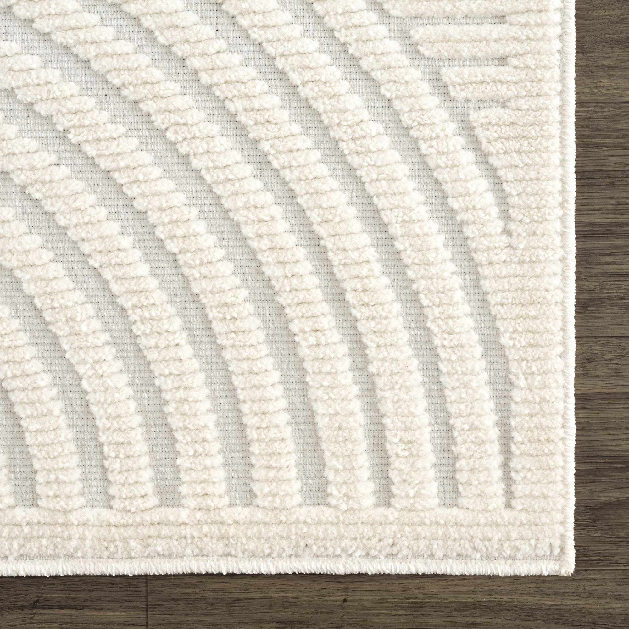Deron White Washable 3D Rug-9