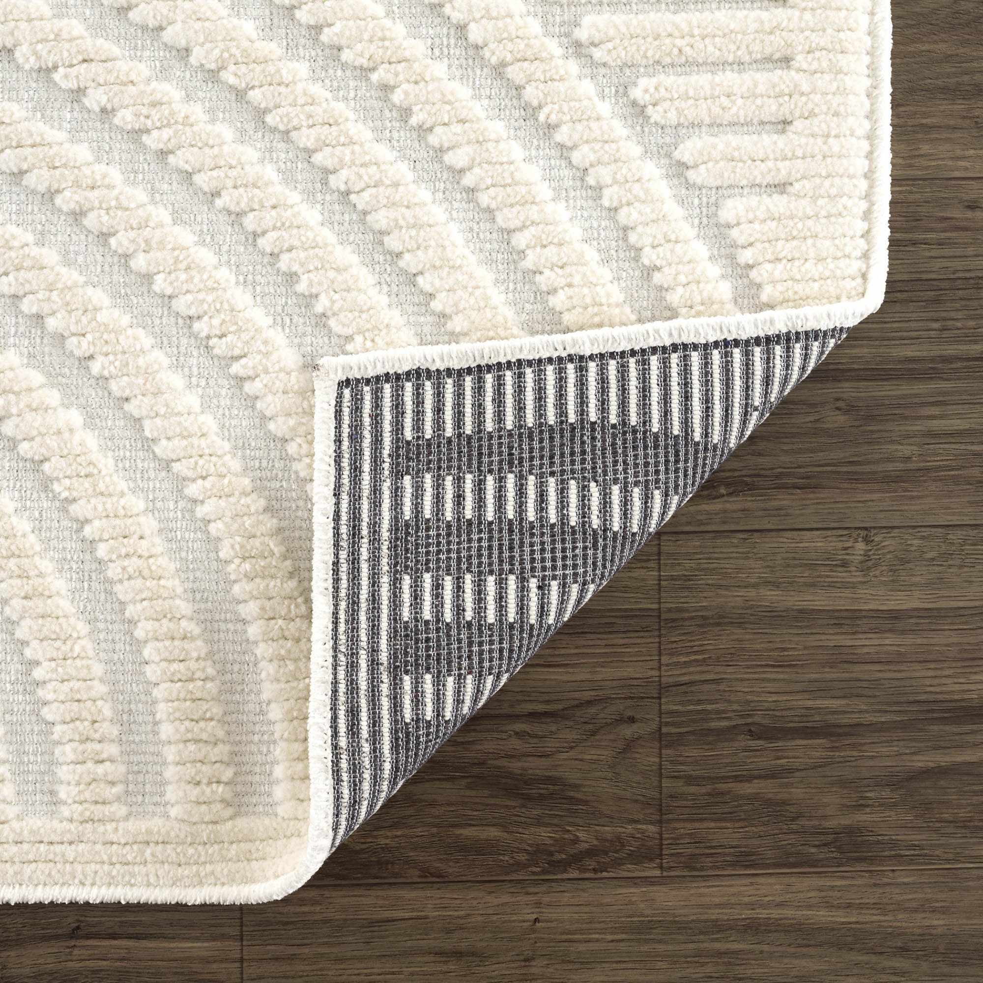 Deron White Washable 3D Rug-6