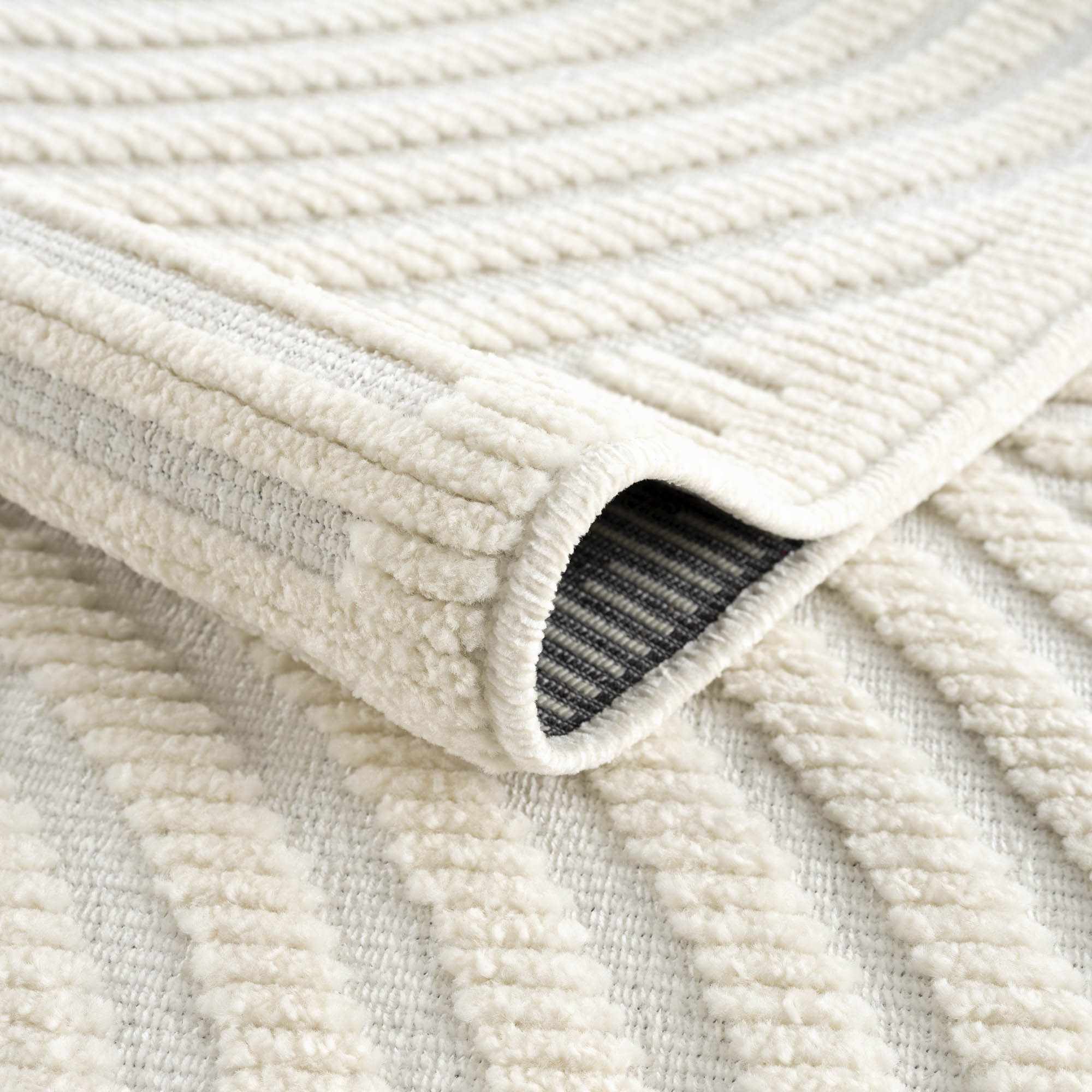 Deron White Washable 3D Rug-8