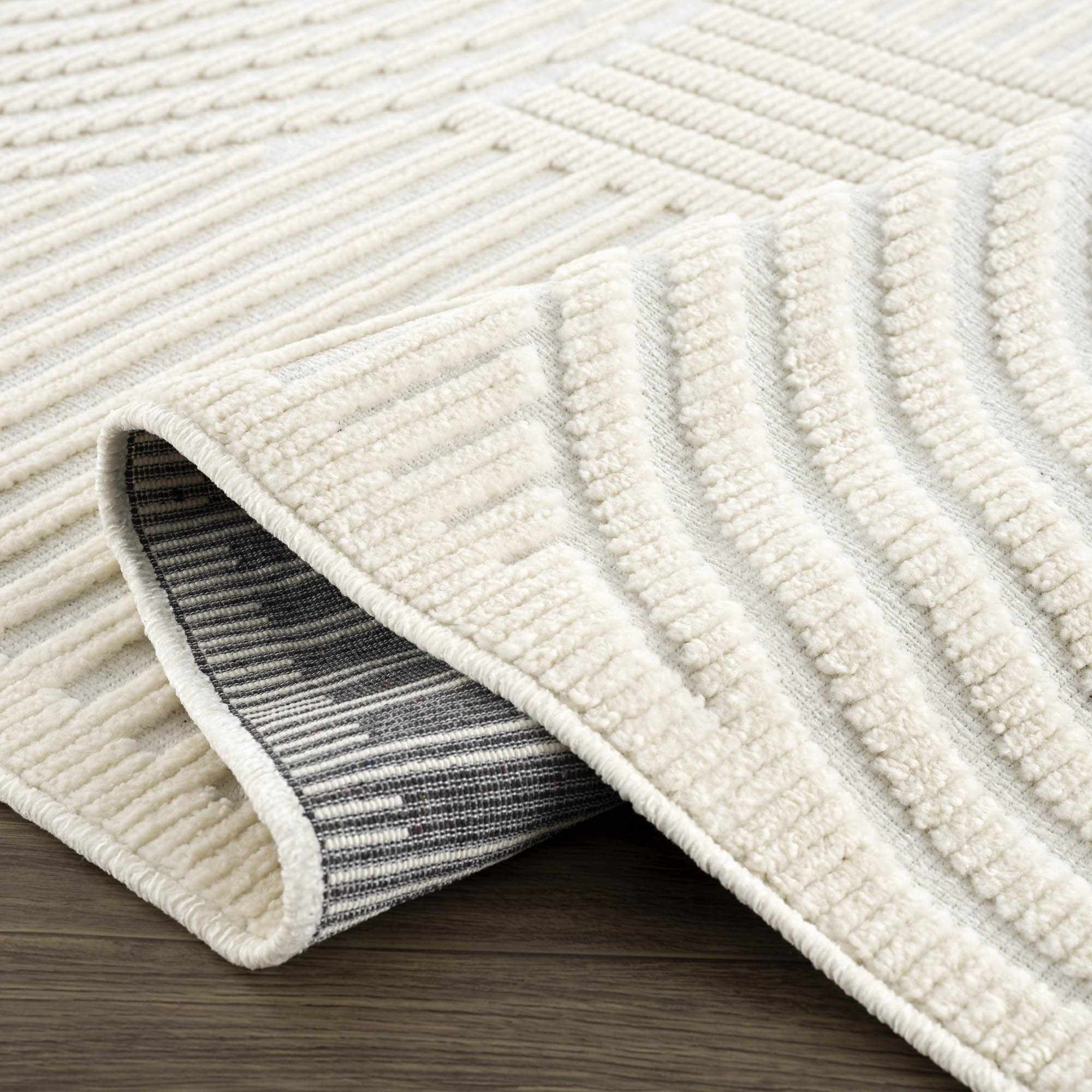 Deron White Washable 3D Rug-7
