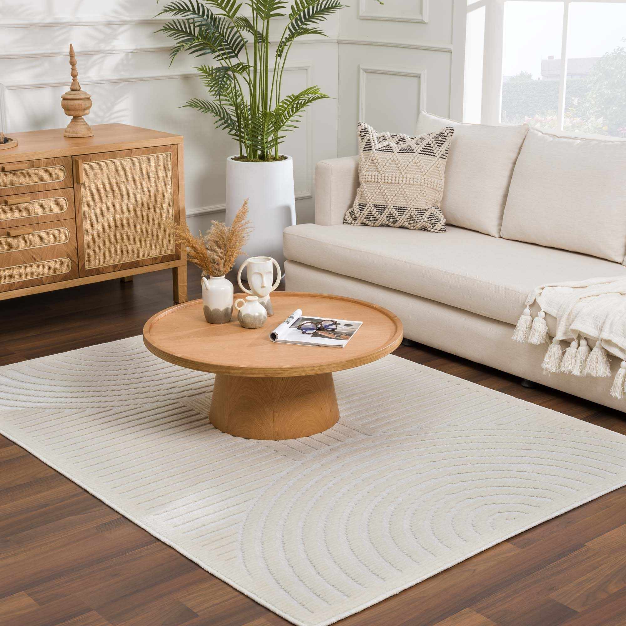 Deron White Washable 3D Rug-17