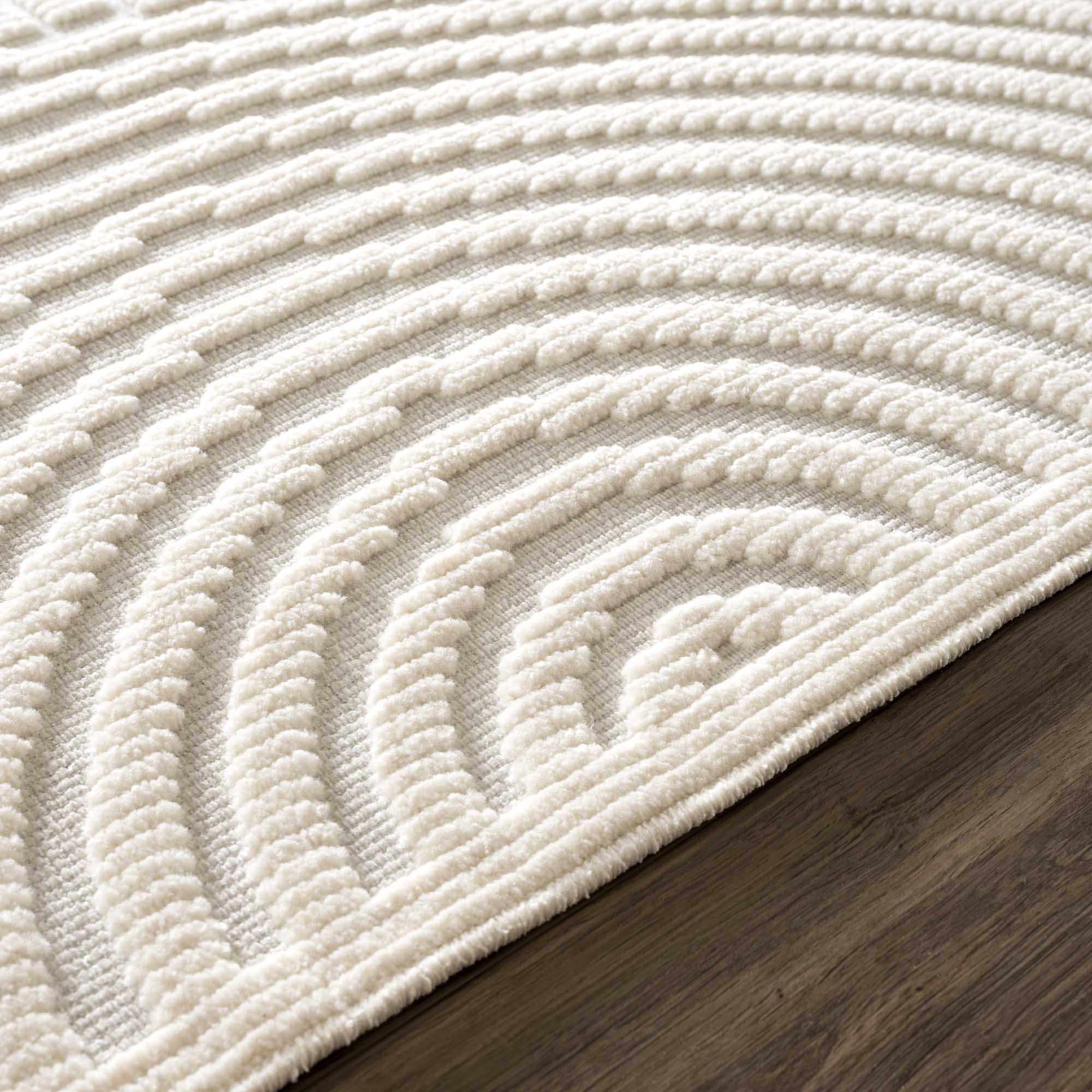 Deron White Washable 3D Rug-12