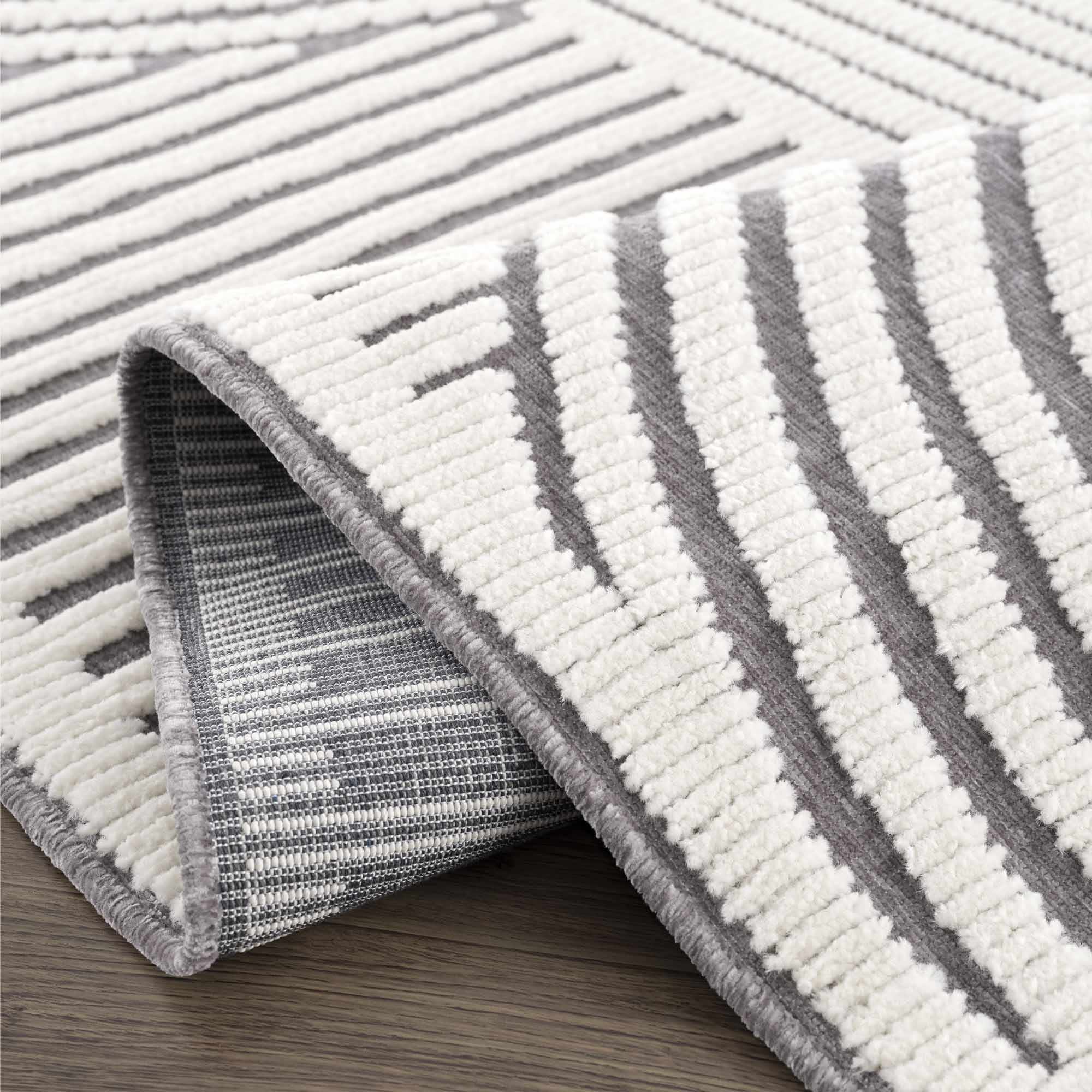 Deron Gray Rainbow Washable Rug-7