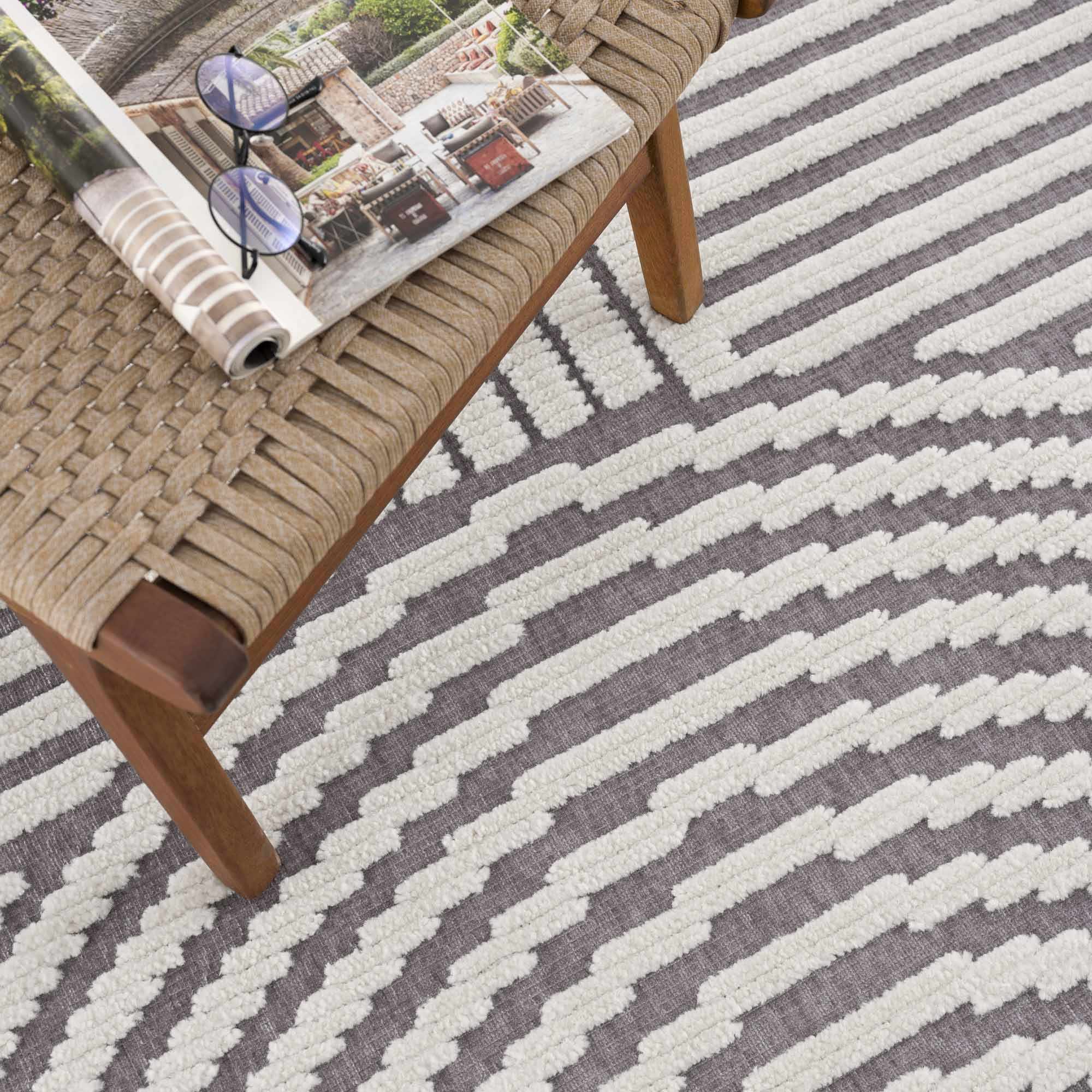 Deron Gray Rainbow Washable Rug-12