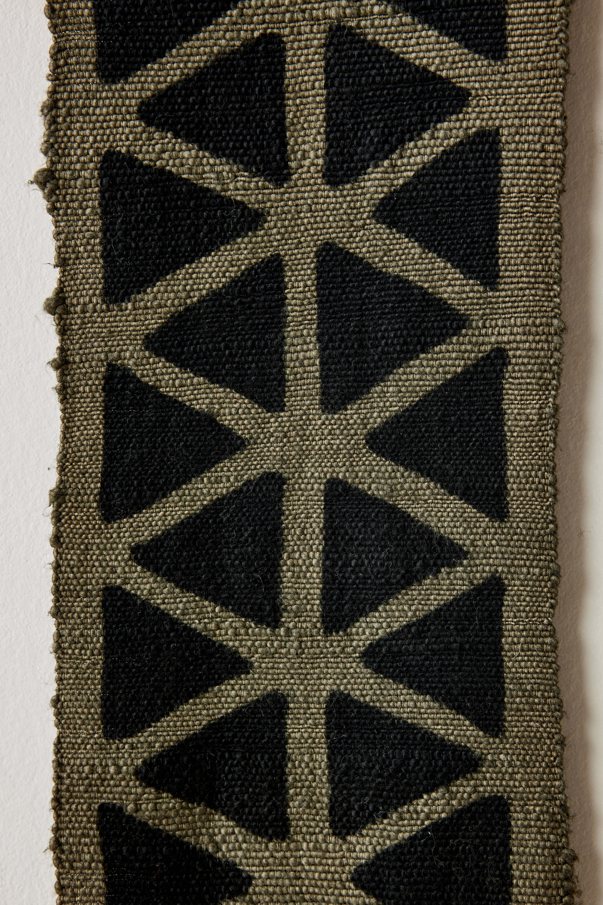 Longevity Bogolan Wall Totem in Grey with Black Triangles-3