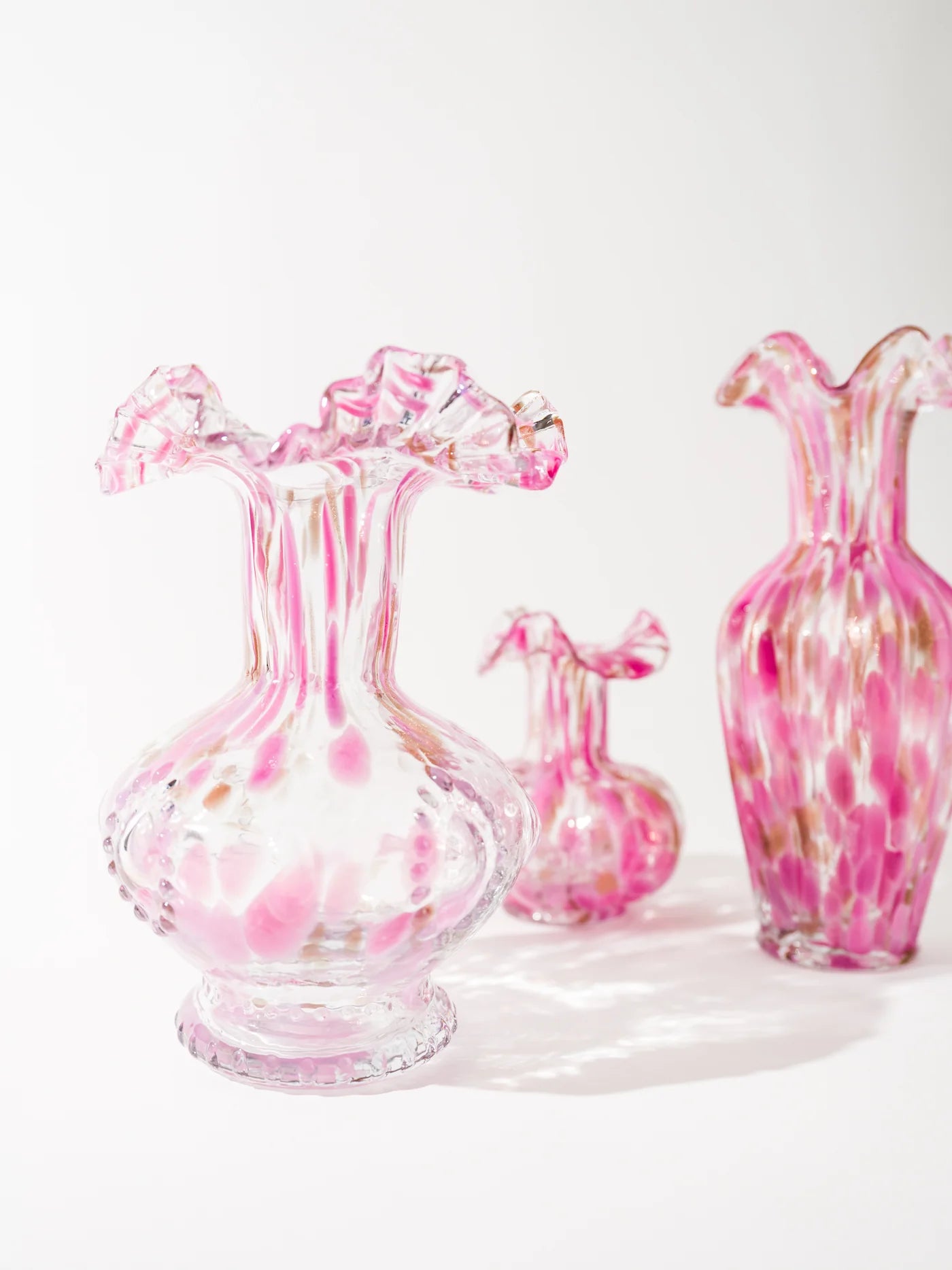 Blush Petal Glass Vase, Medium