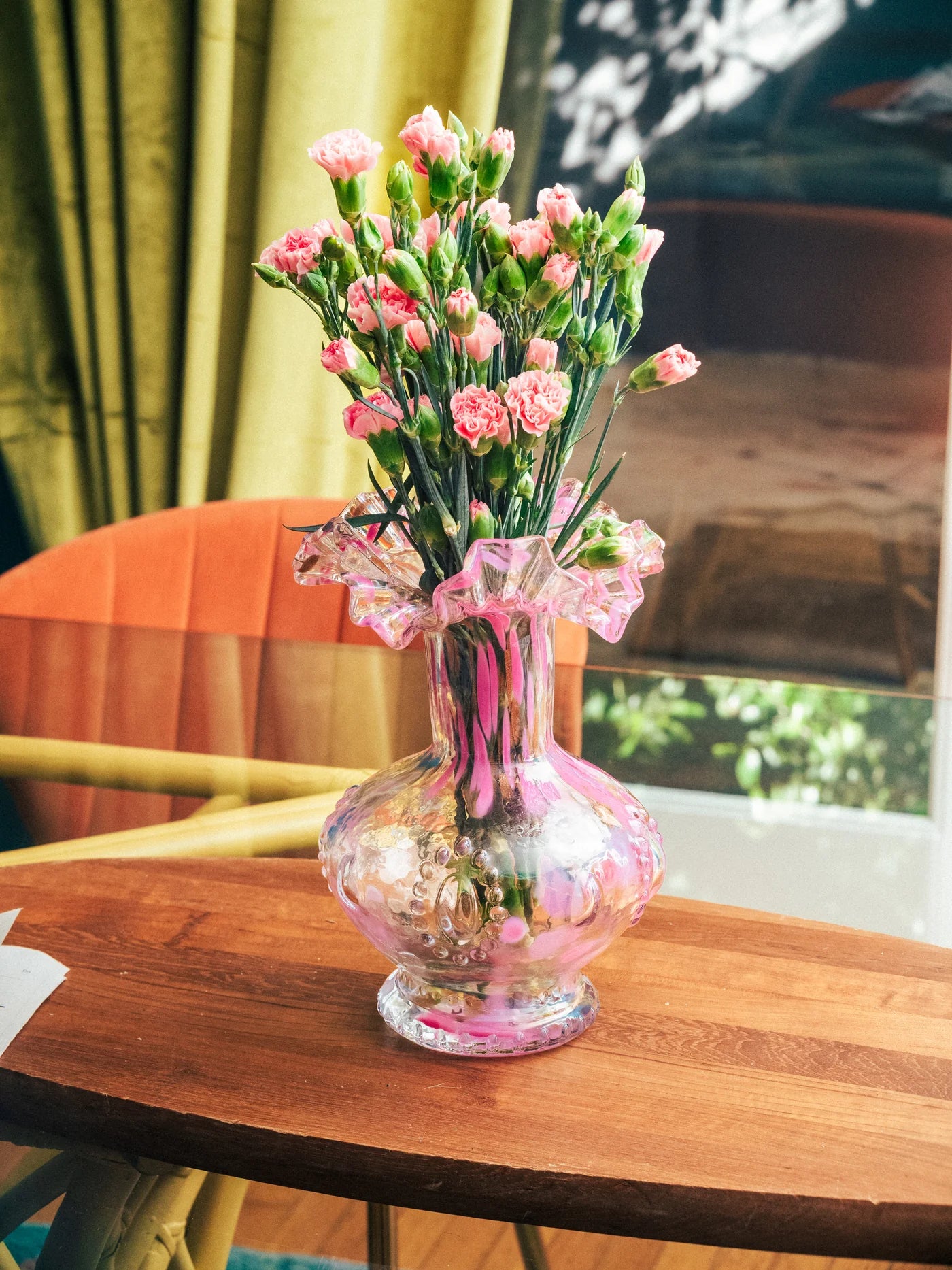 Blush Petal Glass Vase, Medium-3