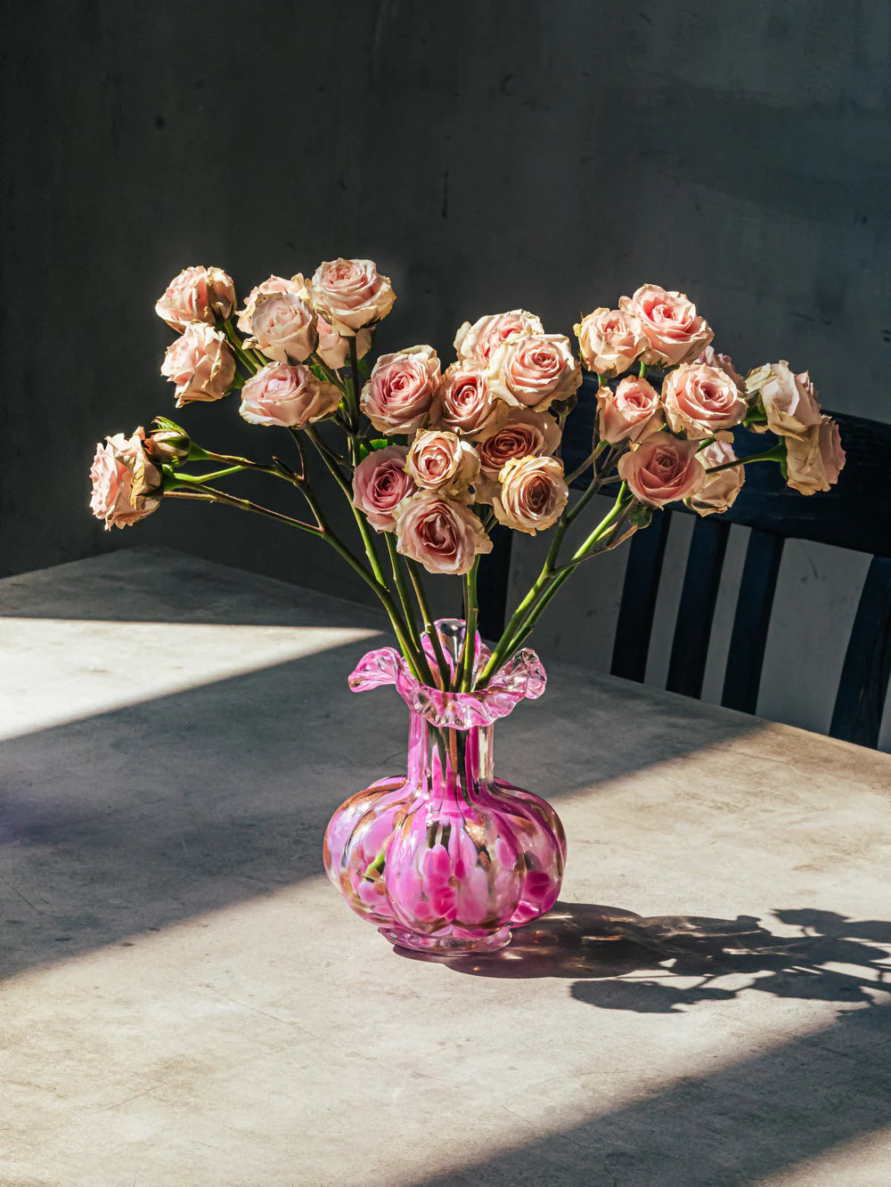Blush Petal Glass Vase, Small-2