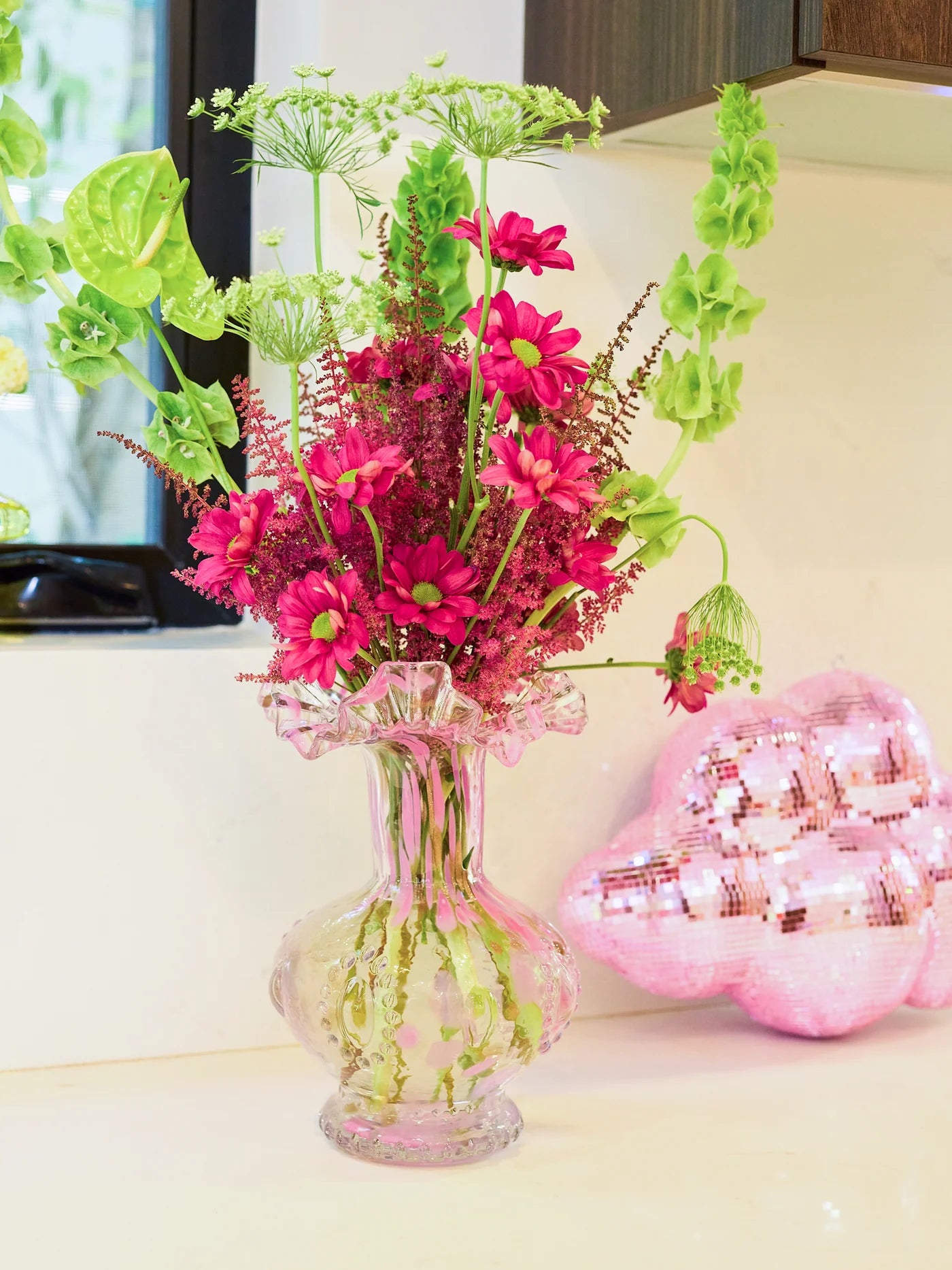 Blush Petal Glass Vase, Medium-6