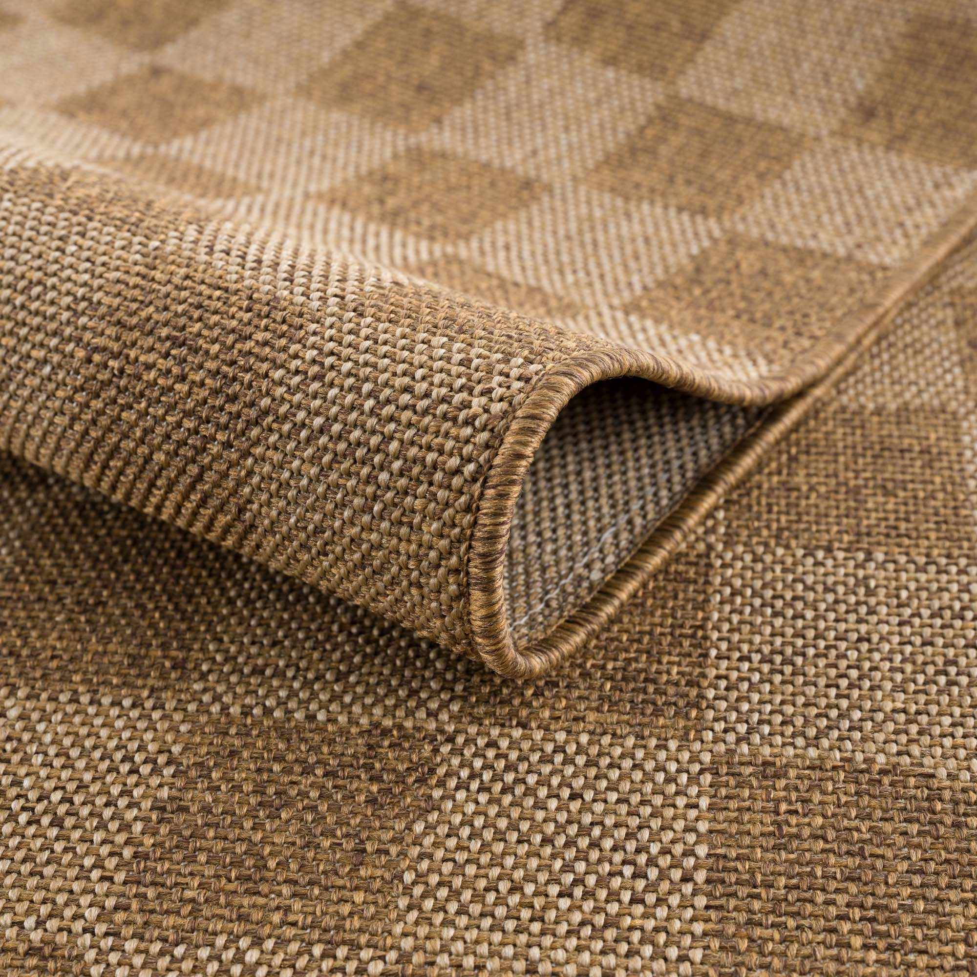 Kuval Checkered Brown Rug-8