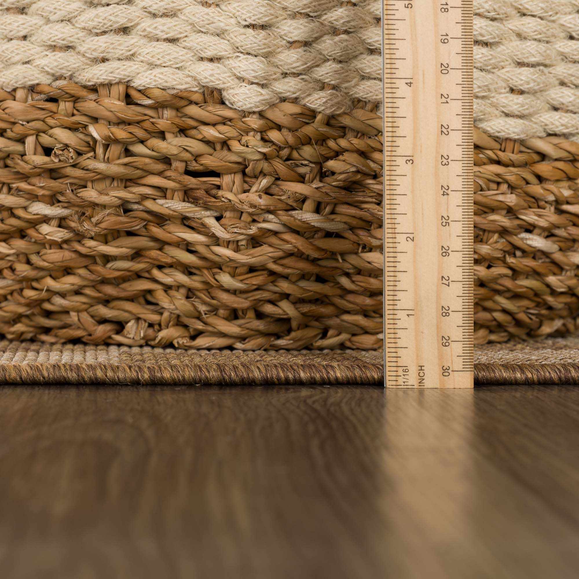 Kuval Checkered Brown Rug-13