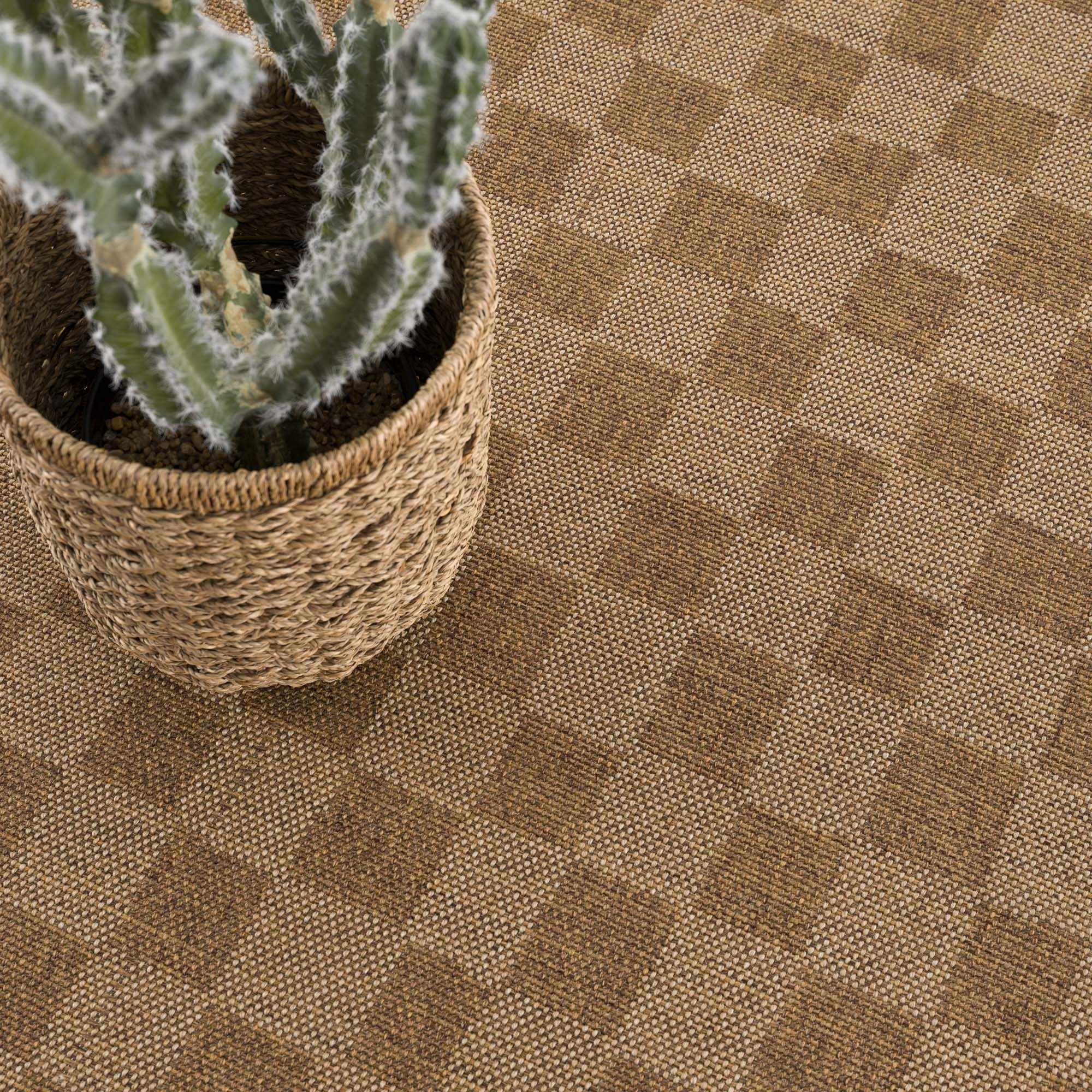 Kuval Checkered Brown Rug-17