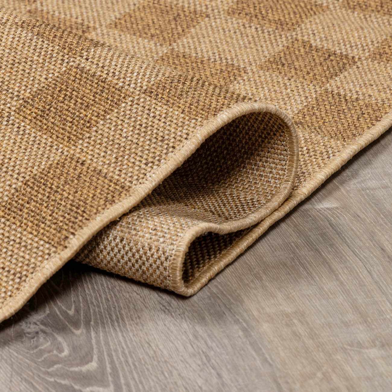Kuval Checkered Brown Rug-23