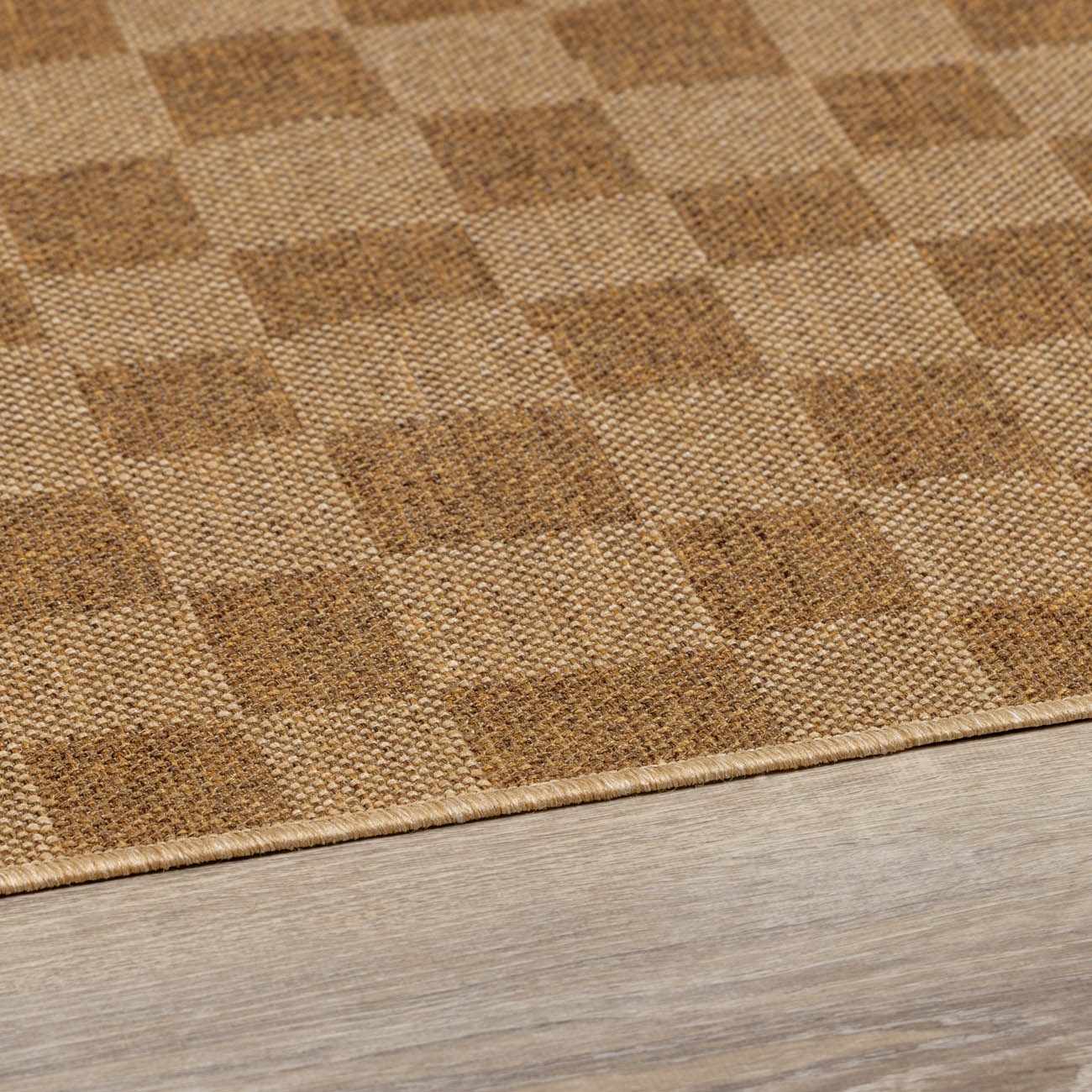 Kuval Checkered Brown Rug-14