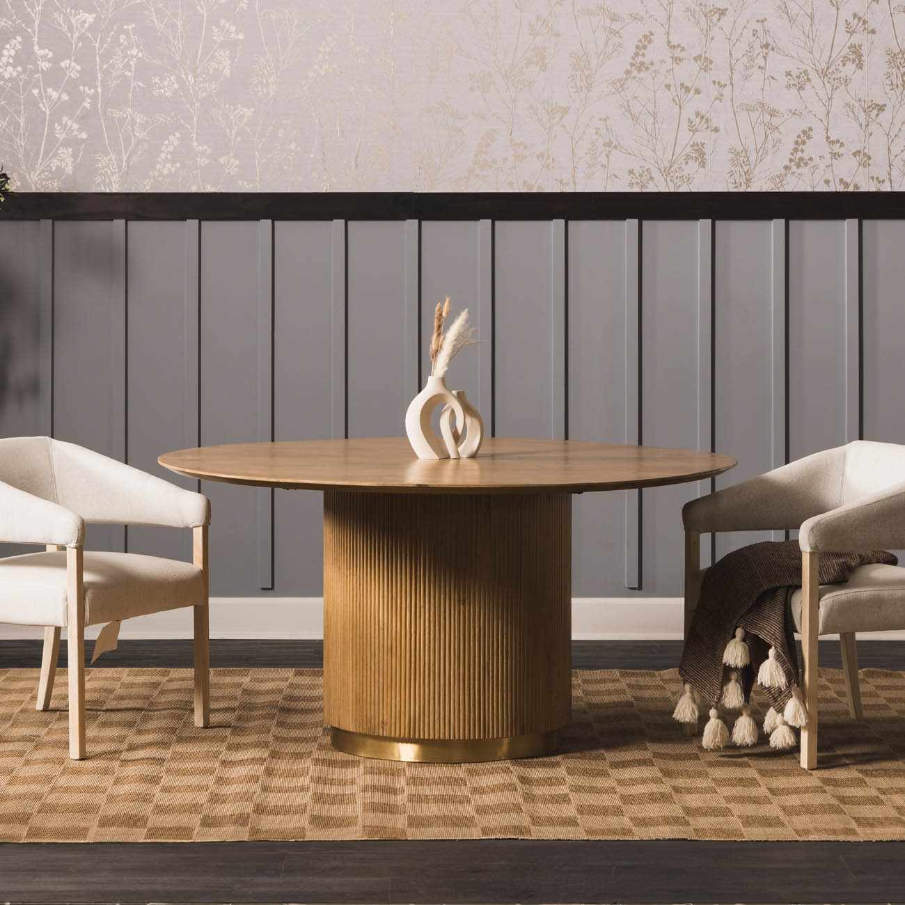 Kuval Checkered Brown Rug-6