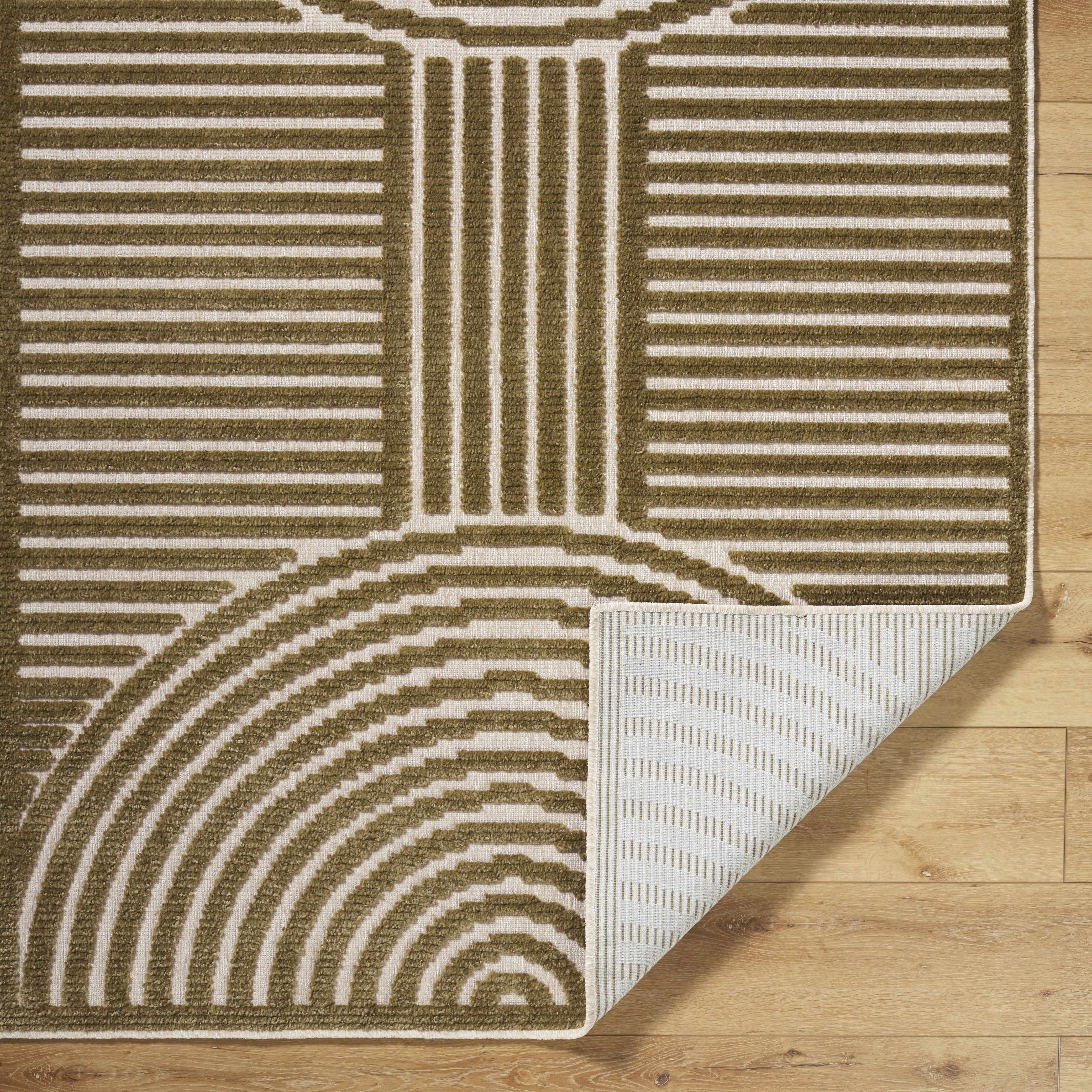Deron Khaki Washable Area Rug-5